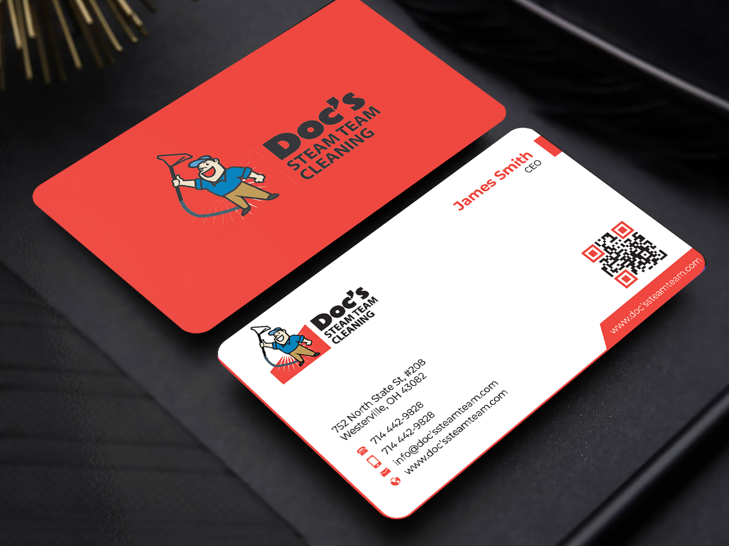 Business Card Design by Innovative Graphix for Doc's Steam Team Cleaning | Design #32501305
