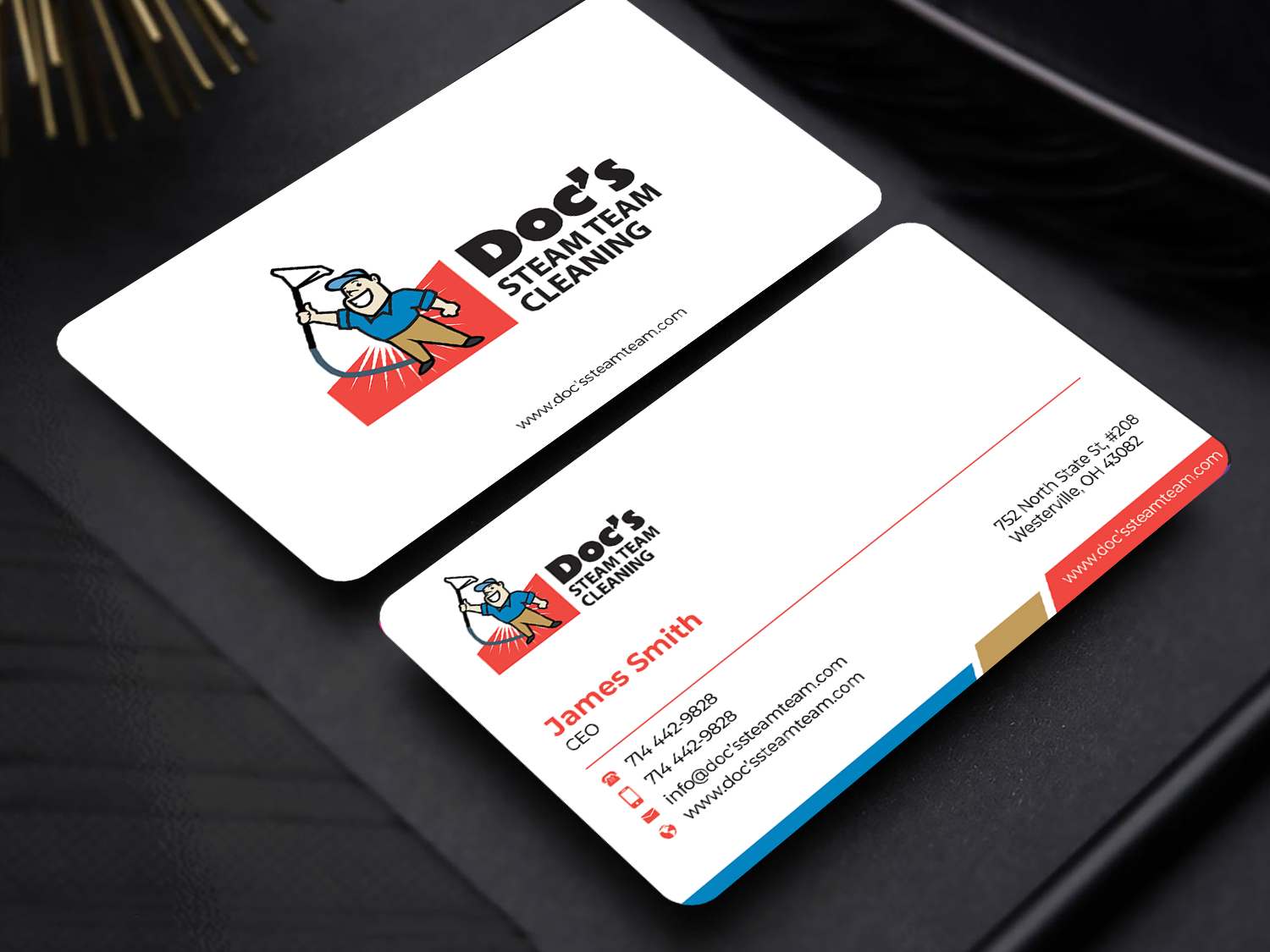 Business Card Design by Innovative Graphix for Doc's Steam Team Cleaning | Design #32501365
