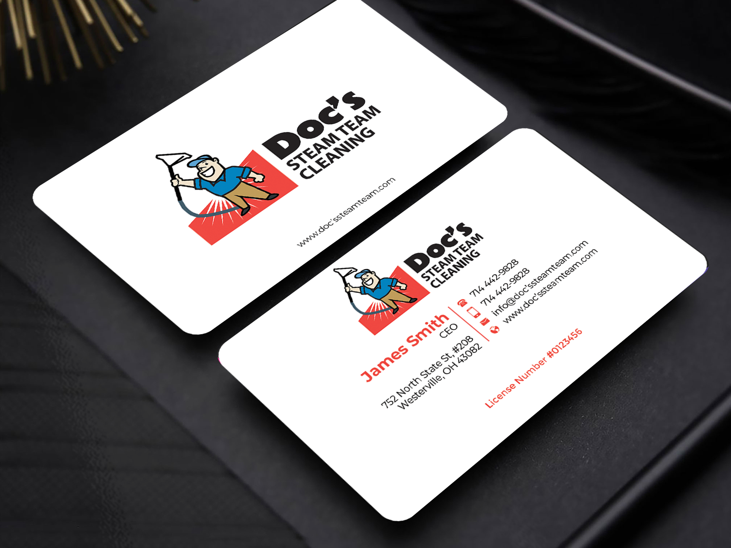 Business Card Design by Innovative Graphix for Doc's Steam Team Cleaning | Design #32502156