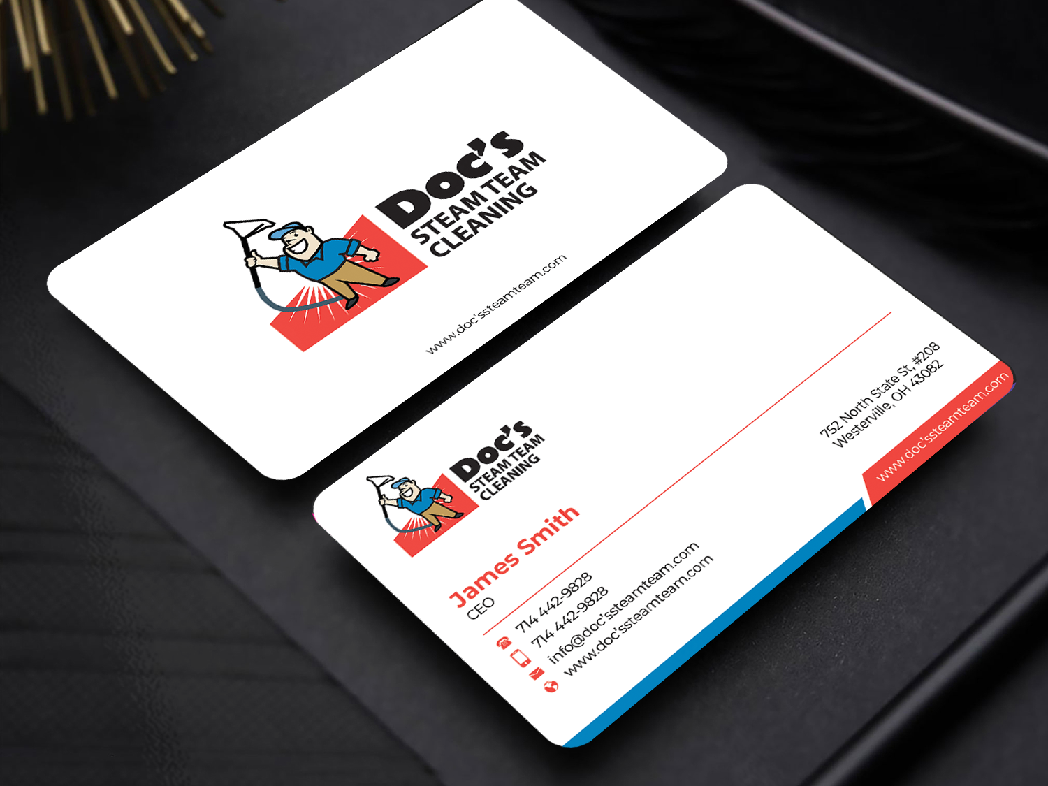 Business Card Design by Innovative Graphix for Doc's Steam Team Cleaning | Design #32502157