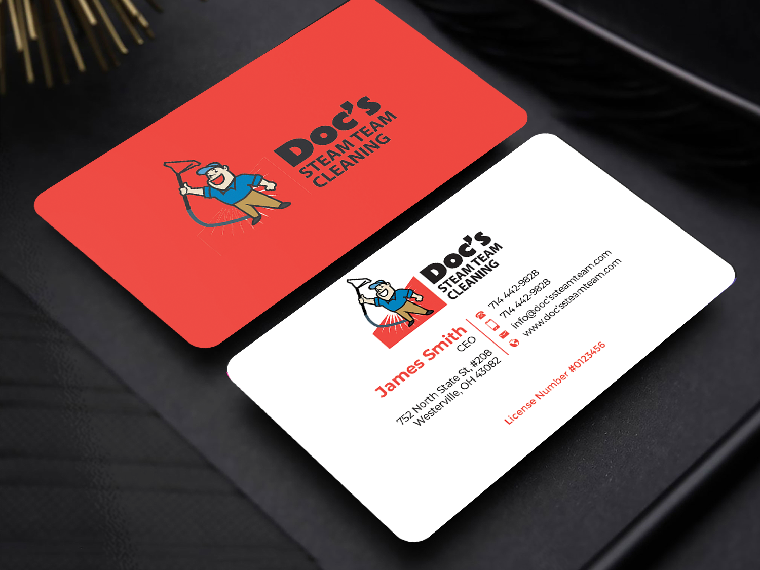 Business Card Design by Innovative Graphix for Doc's Steam Team Cleaning | Design #32502159