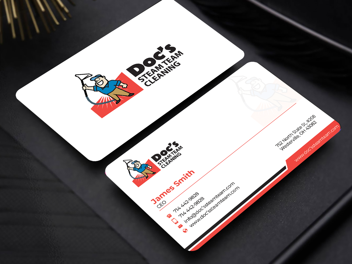 Business Card Design by Innovative Graphix for Doc's Steam Team Cleaning | Design #32502232