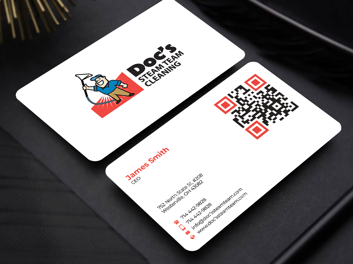 Business Card Design by Innovative Graphix for Doc's Steam Team Cleaning | Design #32502233