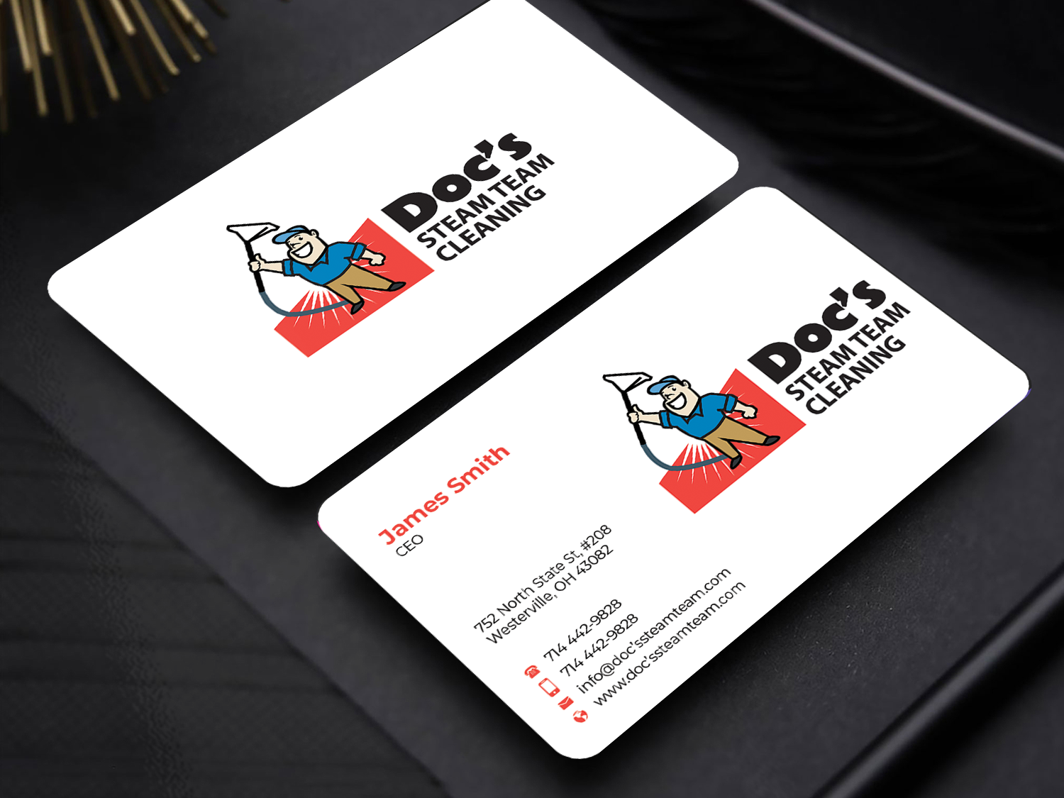 Business Card Design by Innovative Graphix for Doc's Steam Team Cleaning | Design #32502234