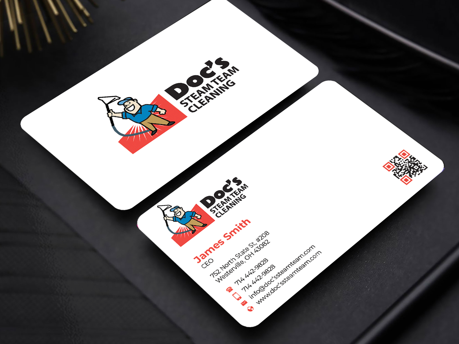 Business Card Design by Innovative Graphix for Doc's Steam Team Cleaning | Design #32502238