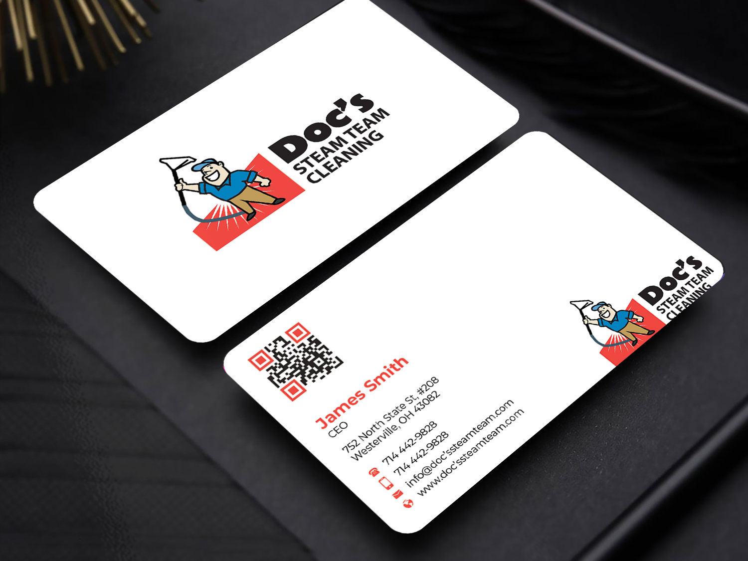 Business Card Design by Innovative Graphix for Doc's Steam Team Cleaning | Design #32502240
