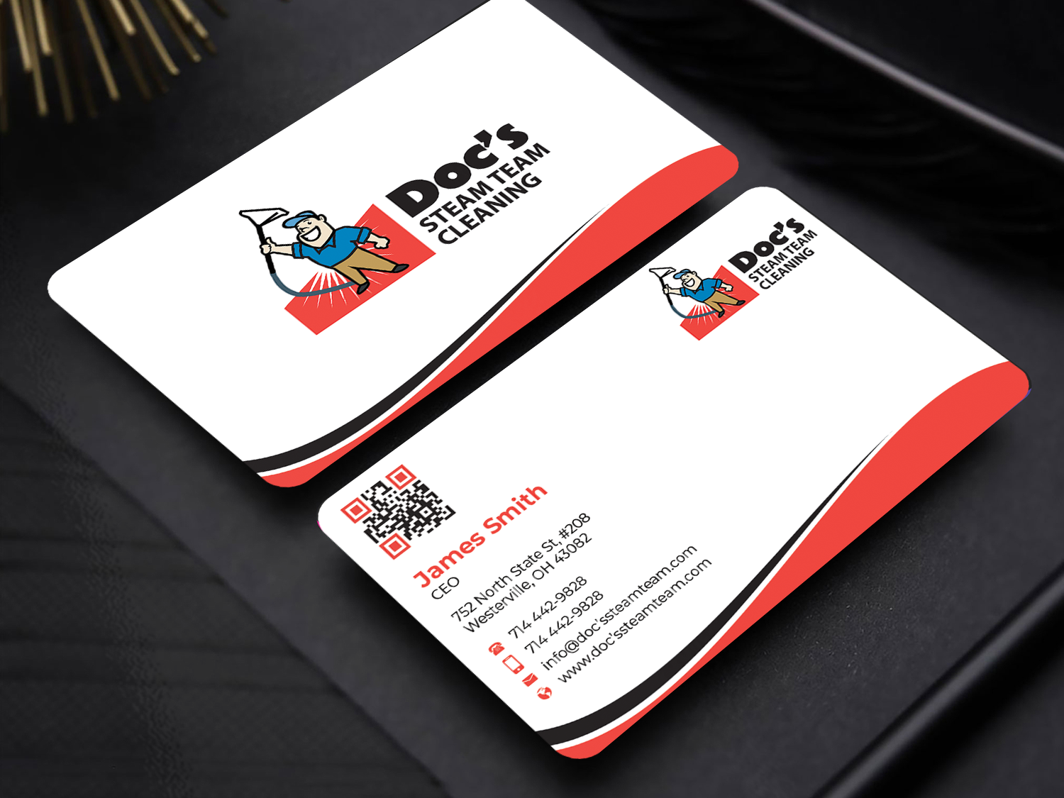 Business Card Design by Innovative Graphix for Doc's Steam Team Cleaning | Design #32502284
