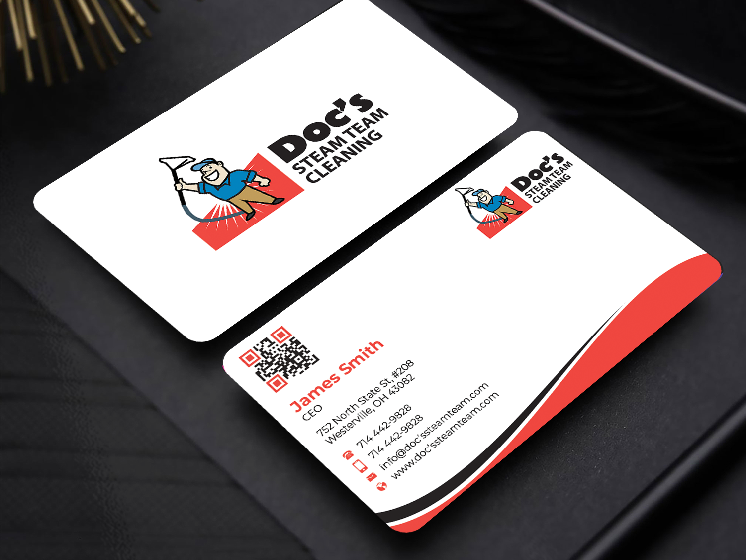 Business Card Design by Innovative Graphix for Doc's Steam Team Cleaning | Design #32502285