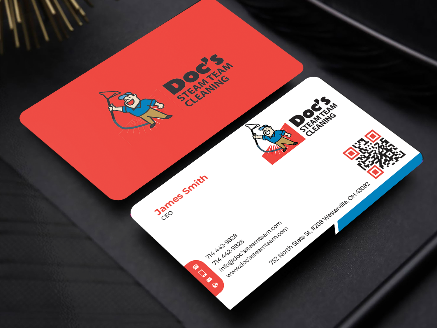 Business Card Design by Innovative Graphix for Doc's Steam Team Cleaning | Design #32502383