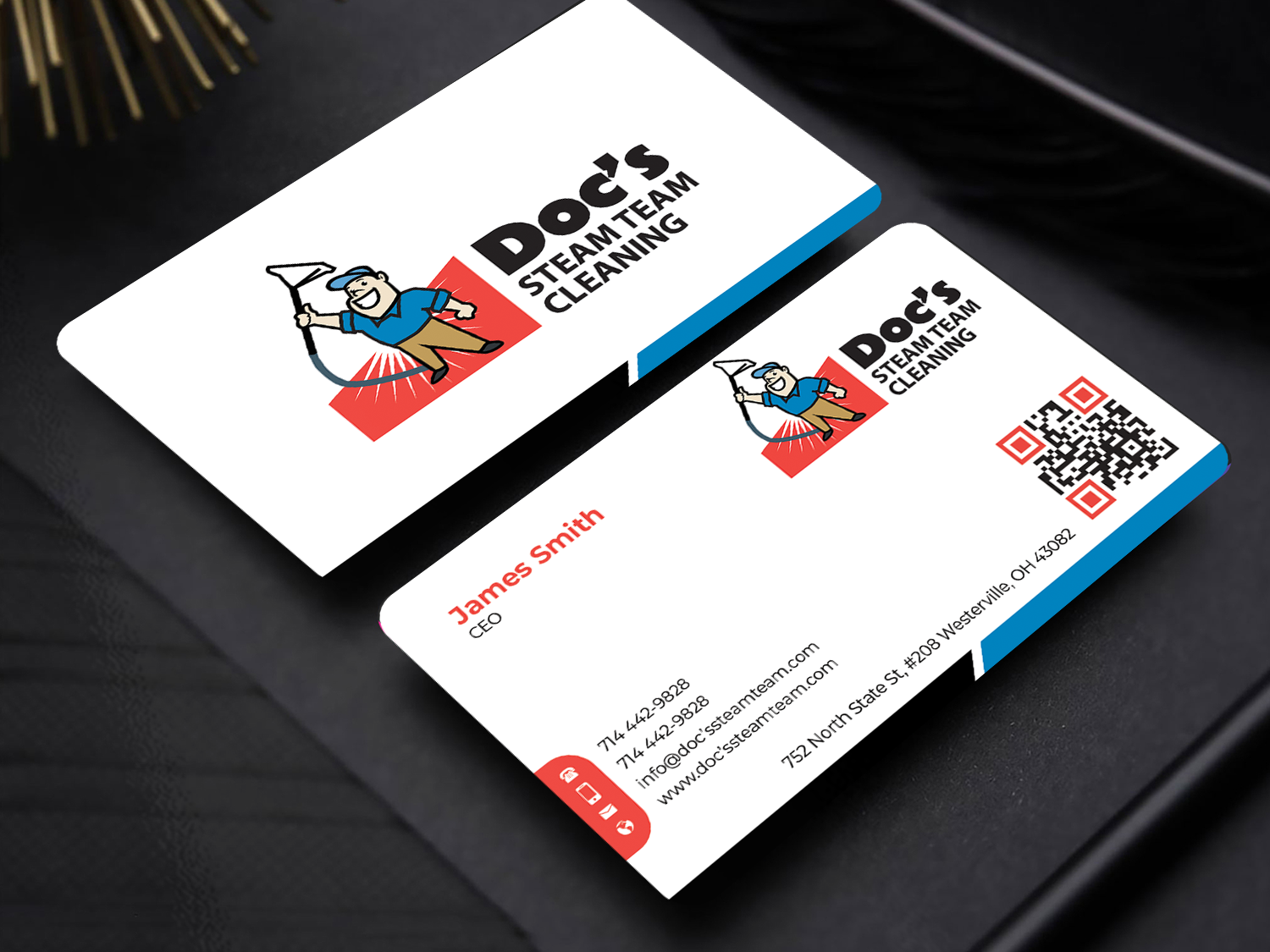 Business Card Design by Innovative Graphix for Doc's Steam Team Cleaning | Design #32502384