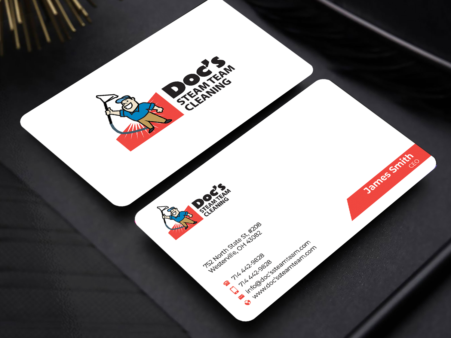 Business Card Design by Innovative Graphix for Doc's Steam Team Cleaning | Design #32502385
