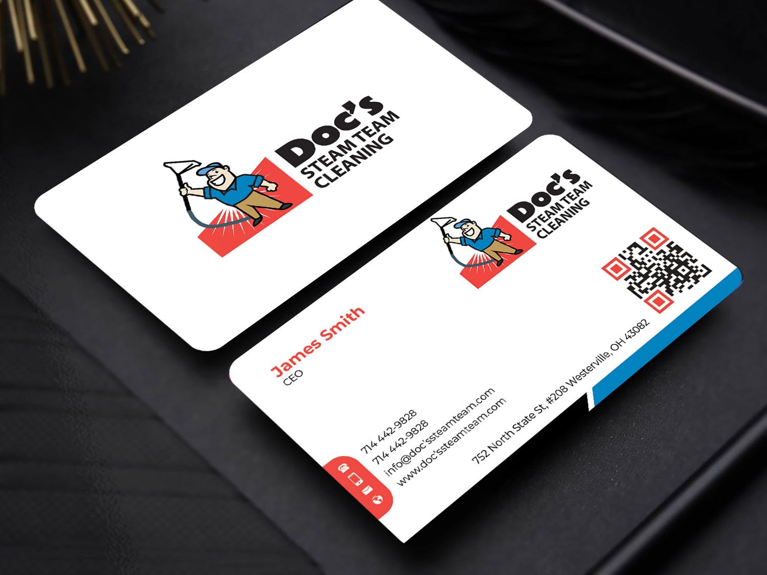 Business Card Design by Innovative Graphix for Doc's Steam Team Cleaning | Design #32502387