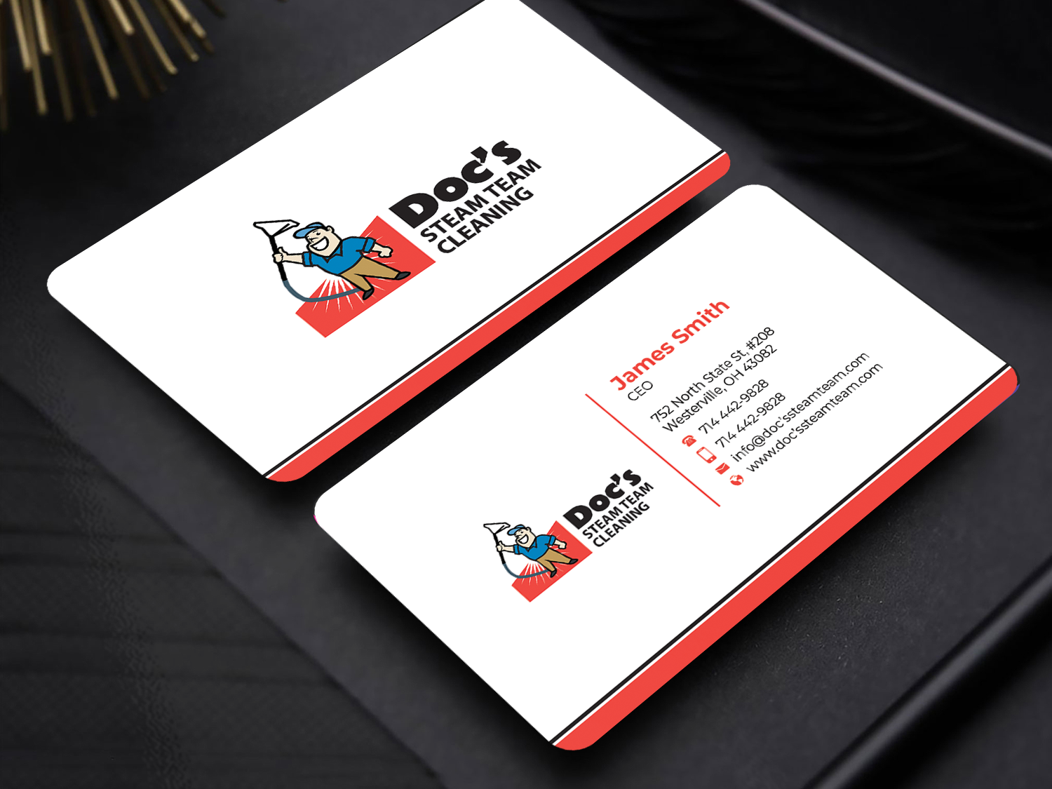 Business Card Design by Innovative Graphix for Doc's Steam Team Cleaning | Design #32502449