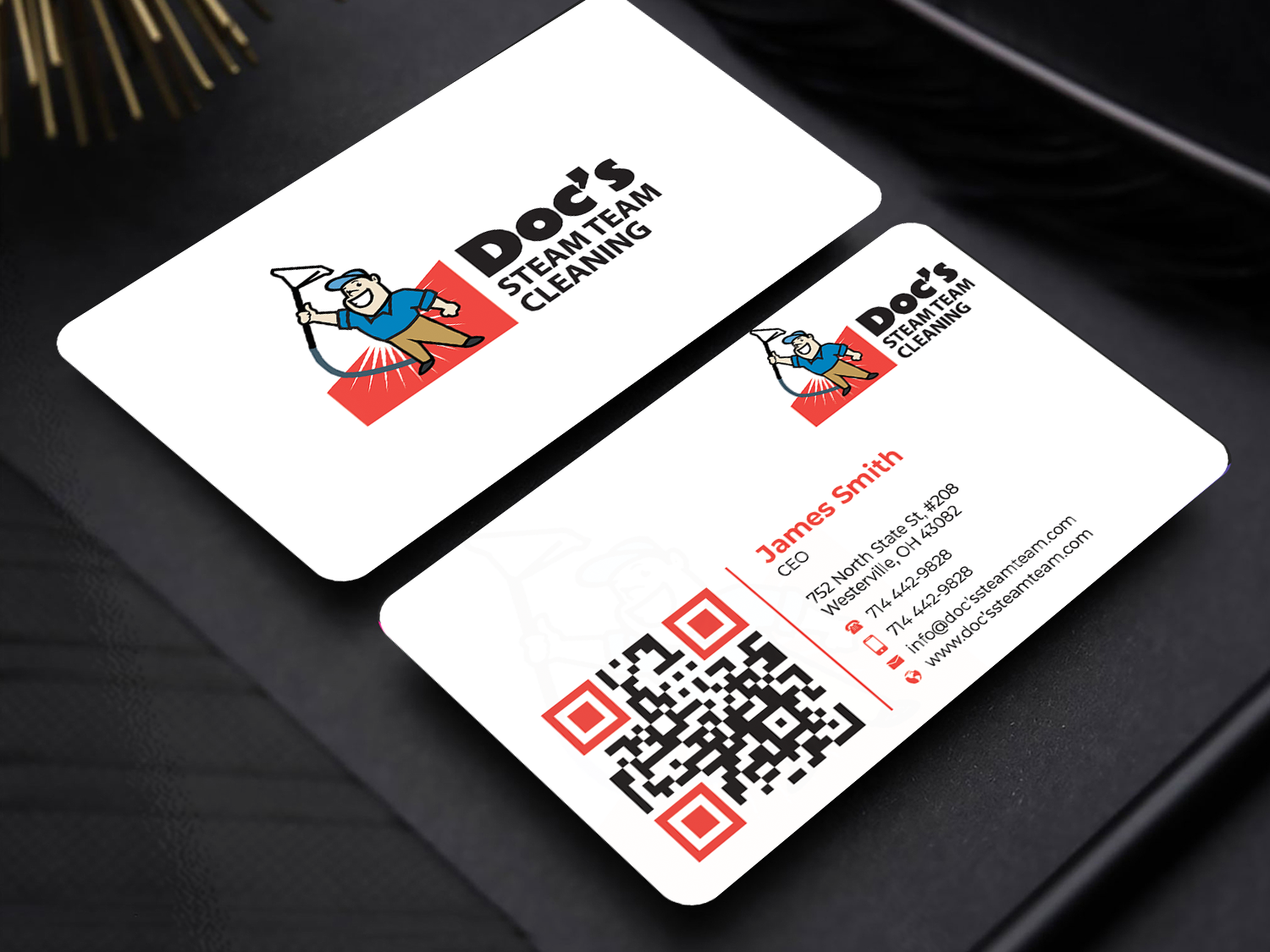 Diseño de Tarjeta de Presentación por Innovative Graphix para Doc's Steam Team Cleaning | Diseño #32502453