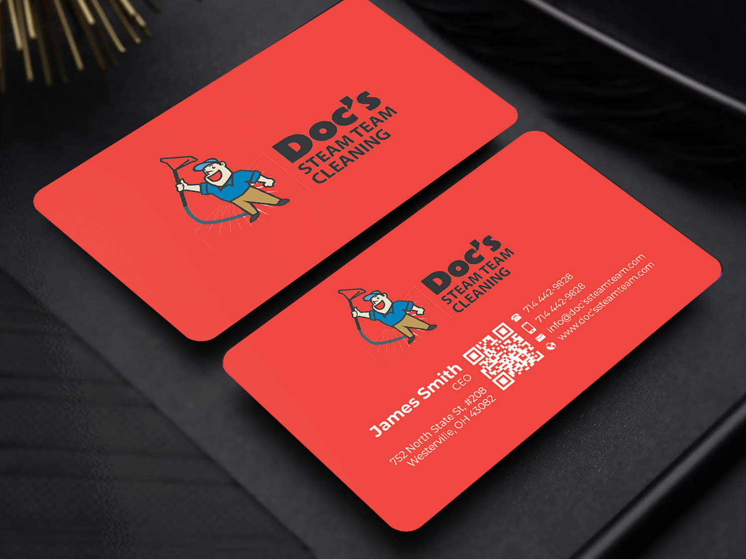 Business Card Design by Innovative Graphix for Doc's Steam Team Cleaning | Design #32502526