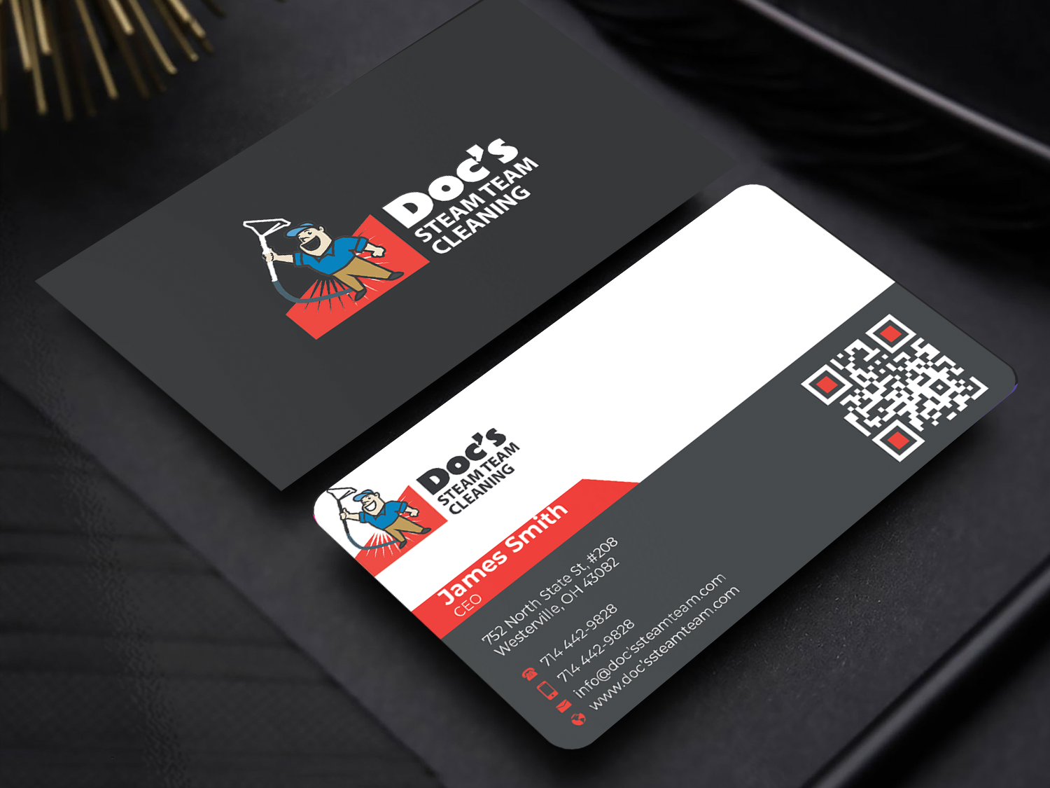 Business Card Design by Innovative Graphix for Doc's Steam Team Cleaning | Design #32502900