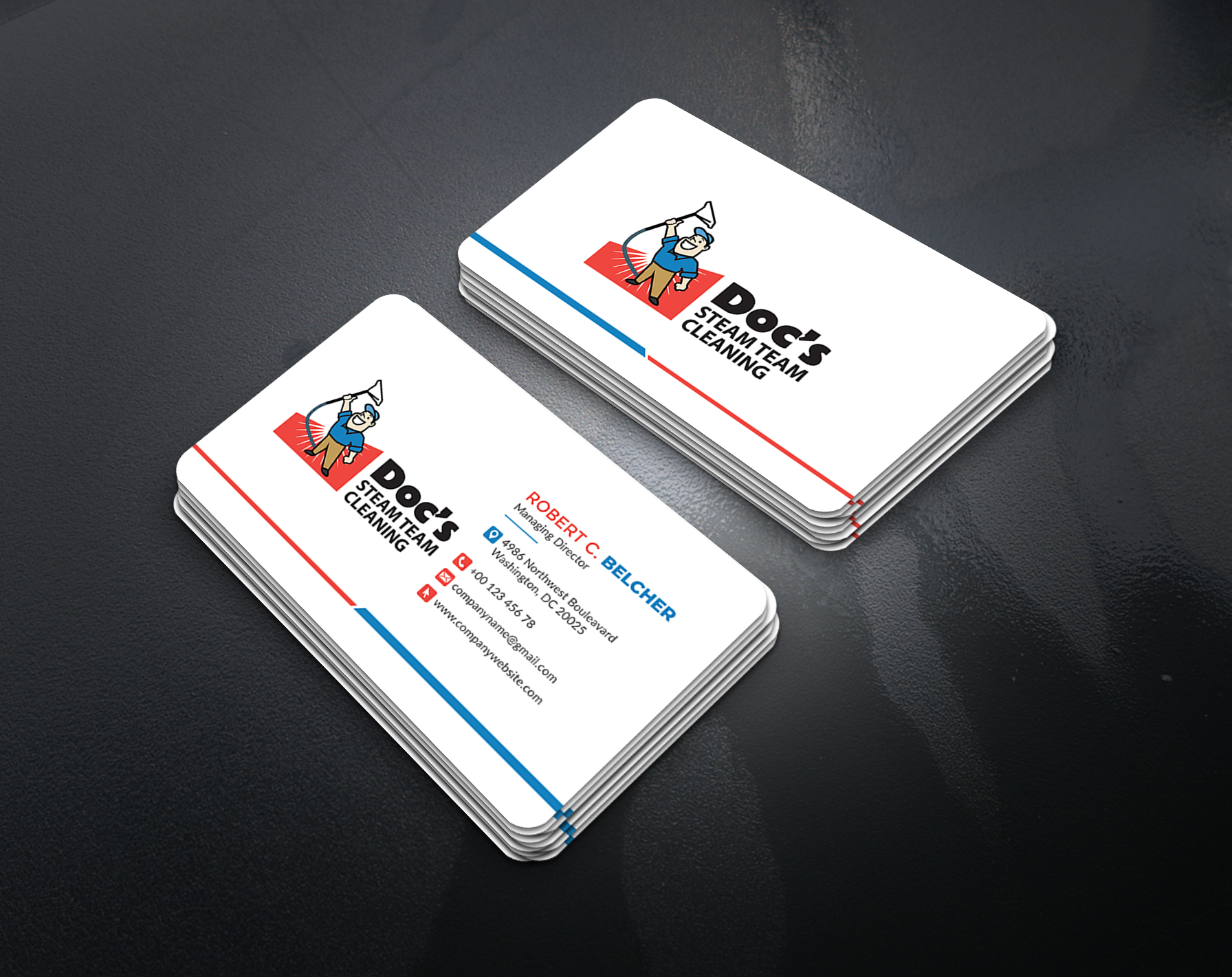 Business Card Design by artbitin for Doc's Steam Team Cleaning | Design #32504233
