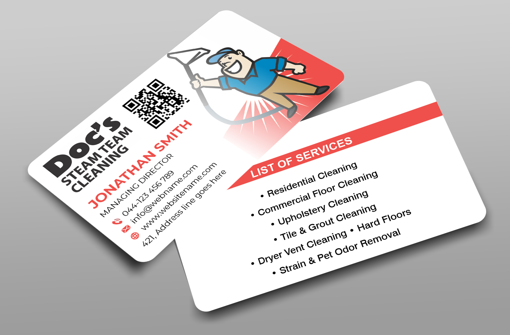 Diseño de Tarjeta de Presentación por singh97 para Doc's Steam Team Cleaning | Diseño: #32504595