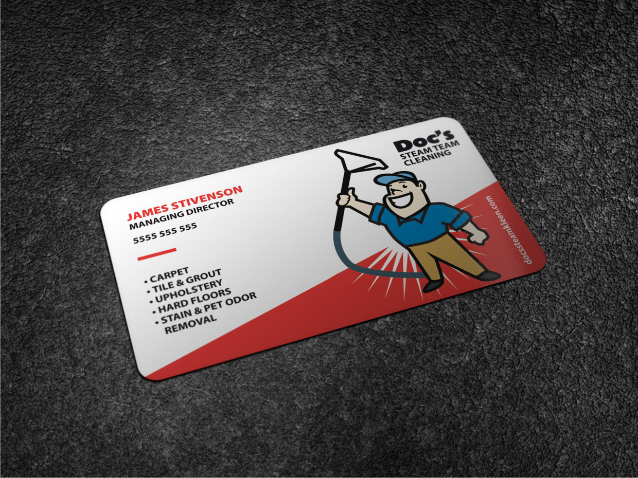 Business Card Design by Atvento Graphics for Doc's Steam Team Cleaning | Design #32499810