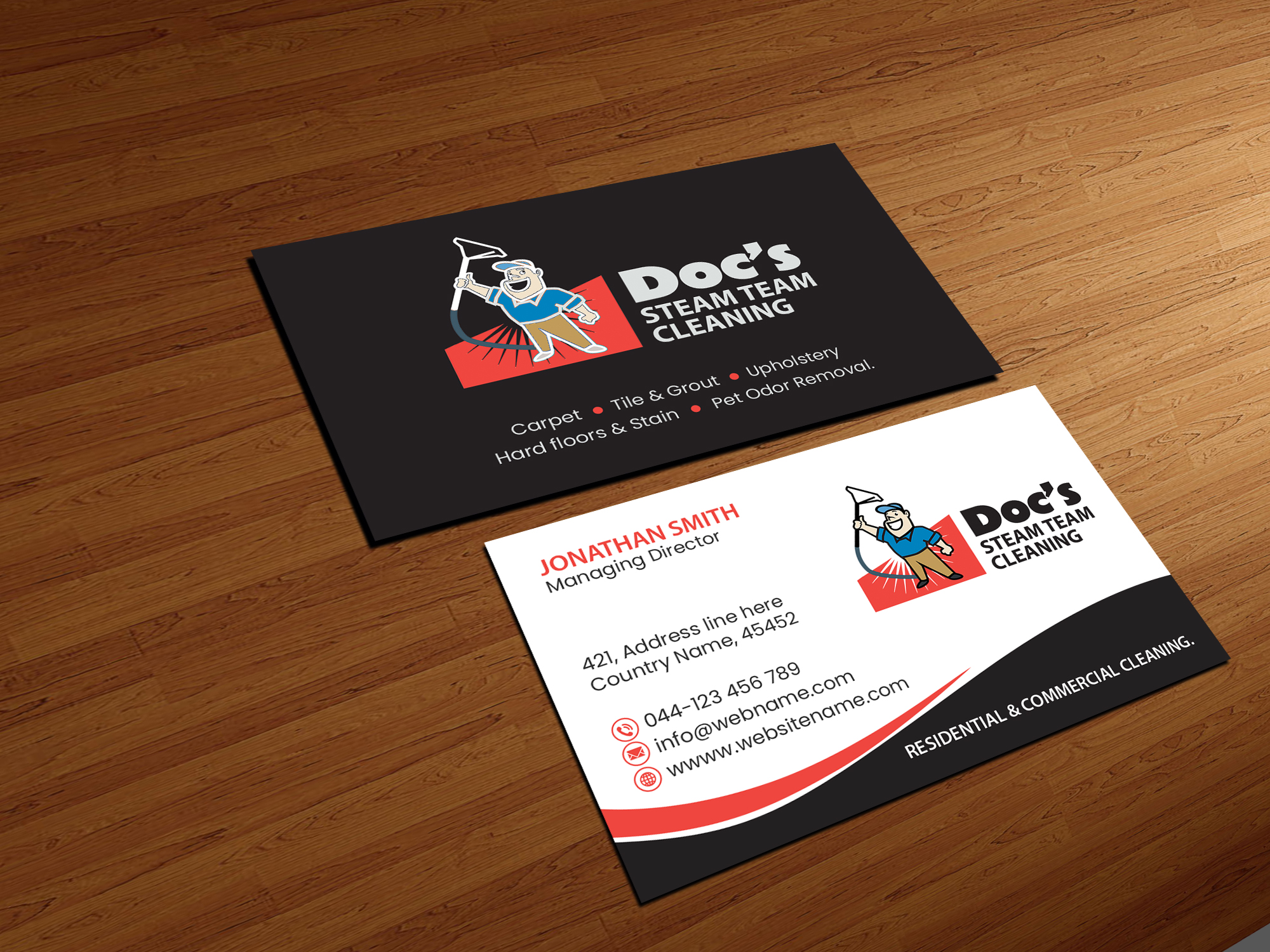 Design de Carte de Visite par Creations Box 2015 pour Doc's Steam Team Cleaning | Design #32504191