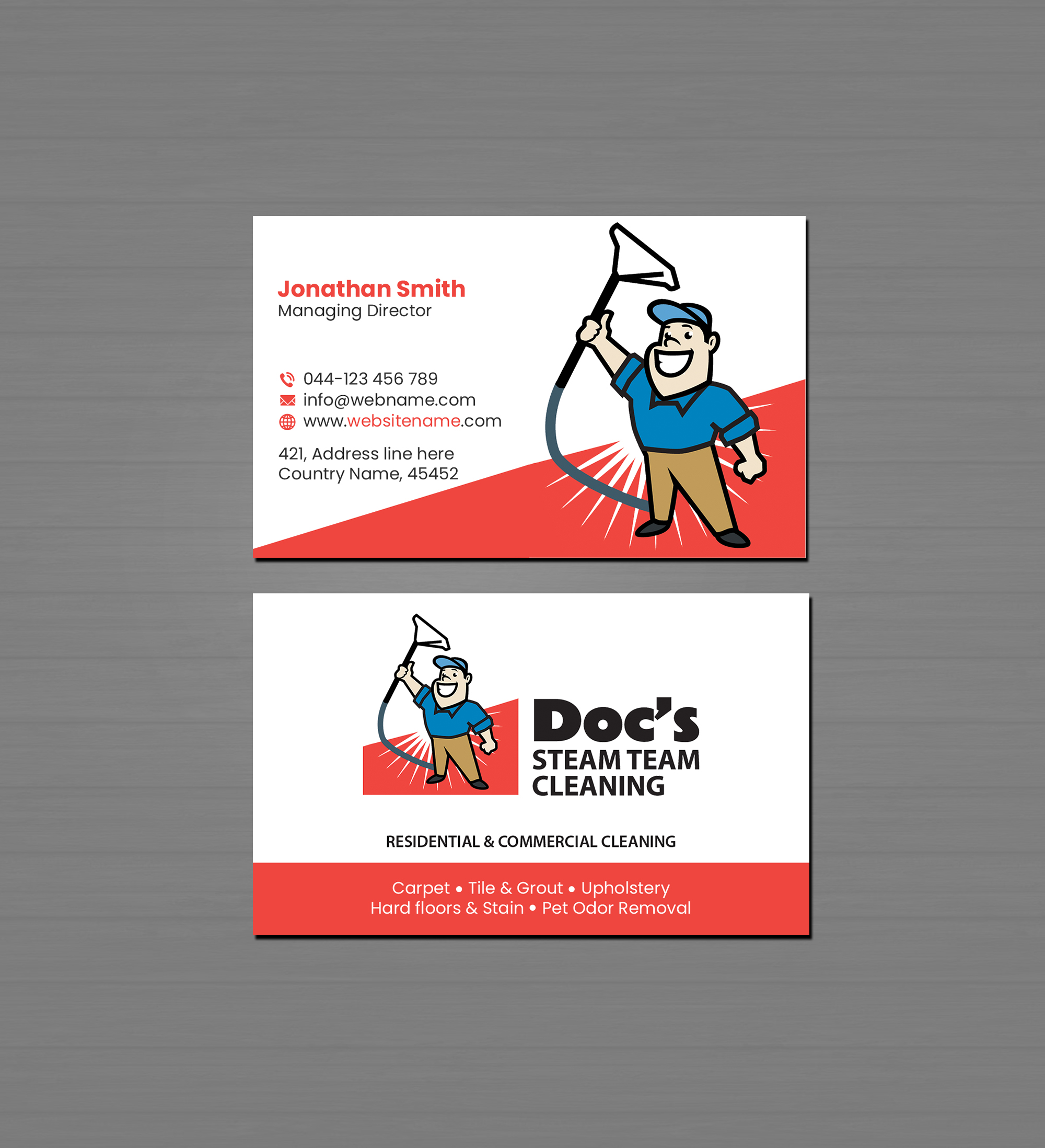 Business Card Design by Creations Box 2015 for Doc's Steam Team Cleaning | Design #32504197