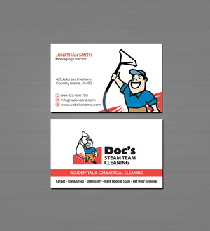Business Card Design by Creations Box 2015 for Doc's Steam Team Cleaning | Design: #32504198