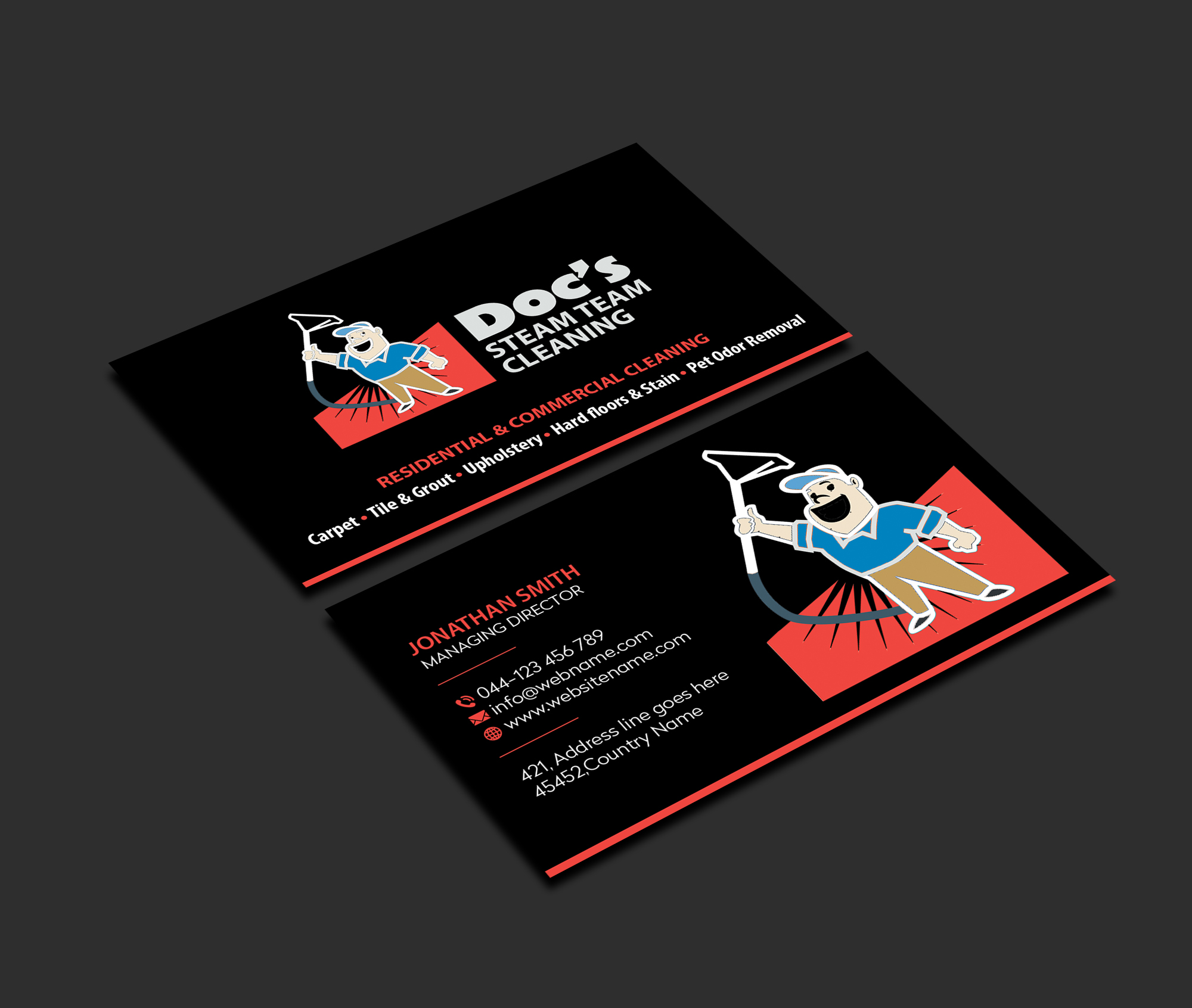 Business Card Design by Creations Box 2015 for Doc's Steam Team Cleaning | Design #32504201