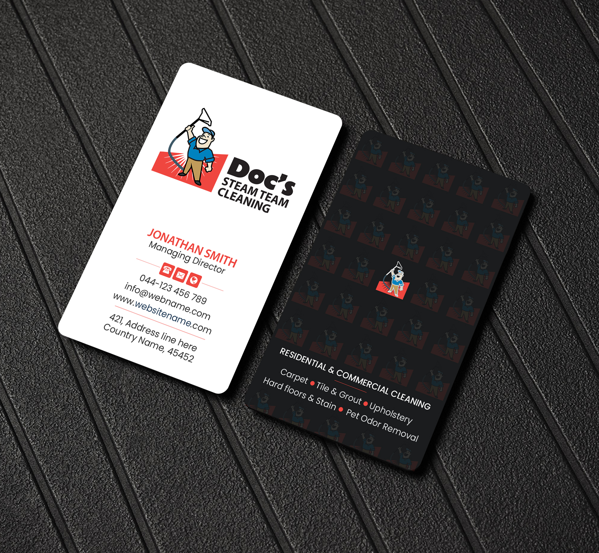 Business Card Design by Creations Box 2015 for Doc's Steam Team Cleaning | Design #32504213