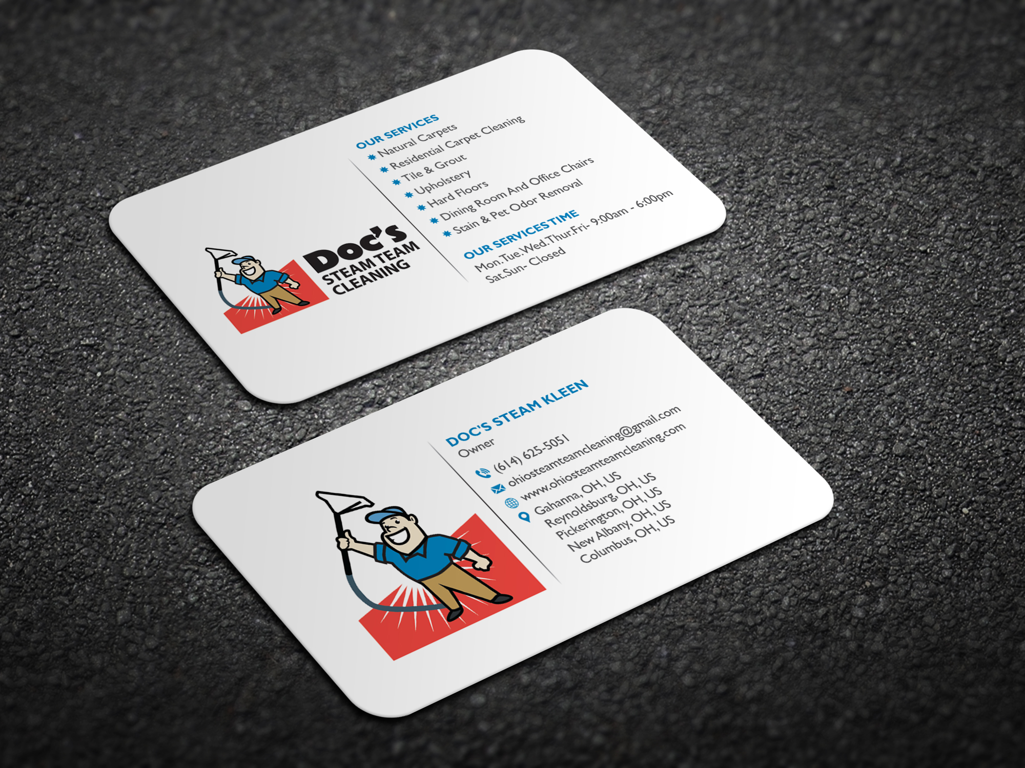 Visitenkarten-Design von Magic of Art für Doc's Steam Team Cleaning | Design #32504396