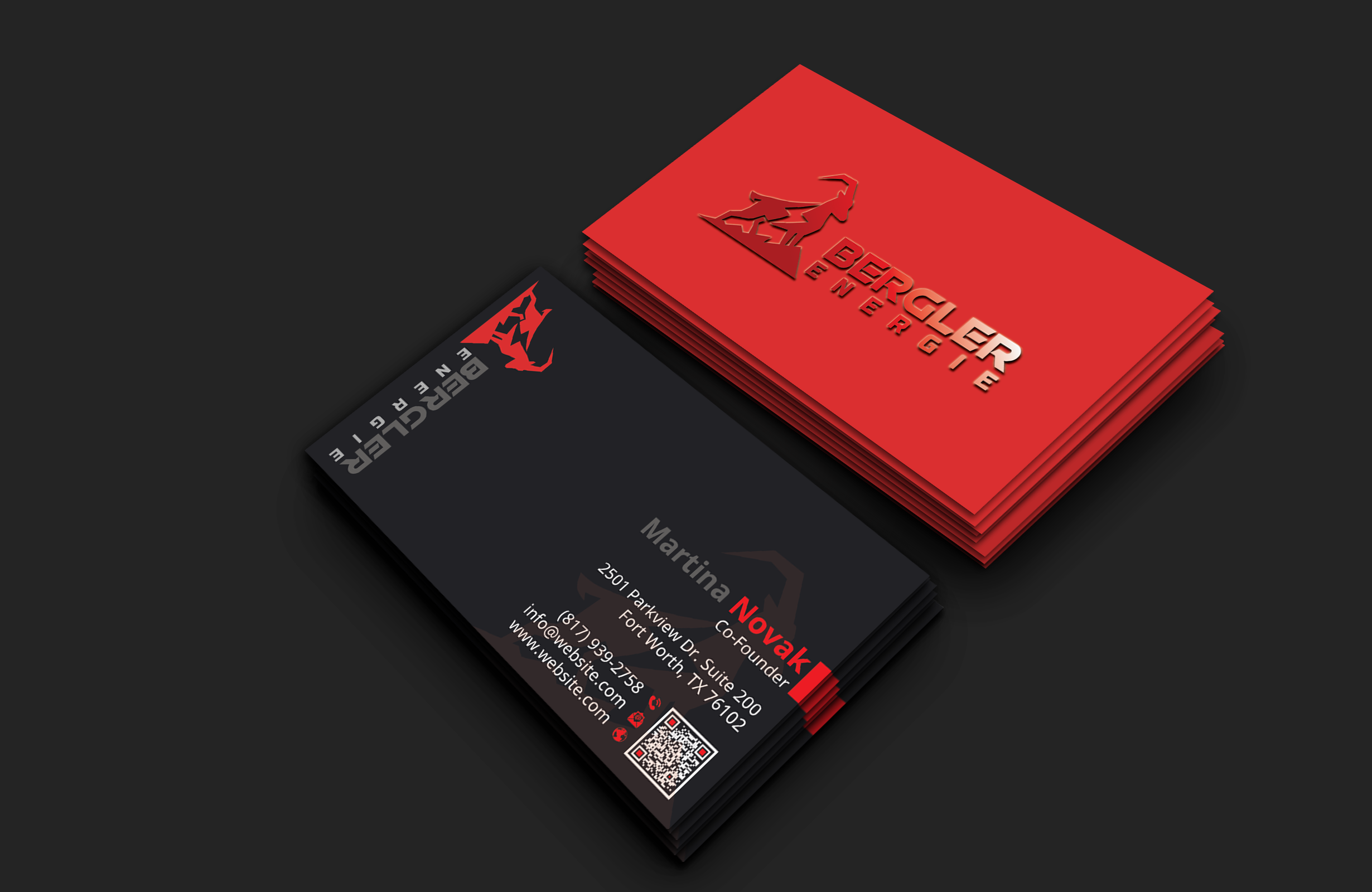 Visitenkarten-Design von DesignerShahadat für BerglerEnergie AG | Design #32519854