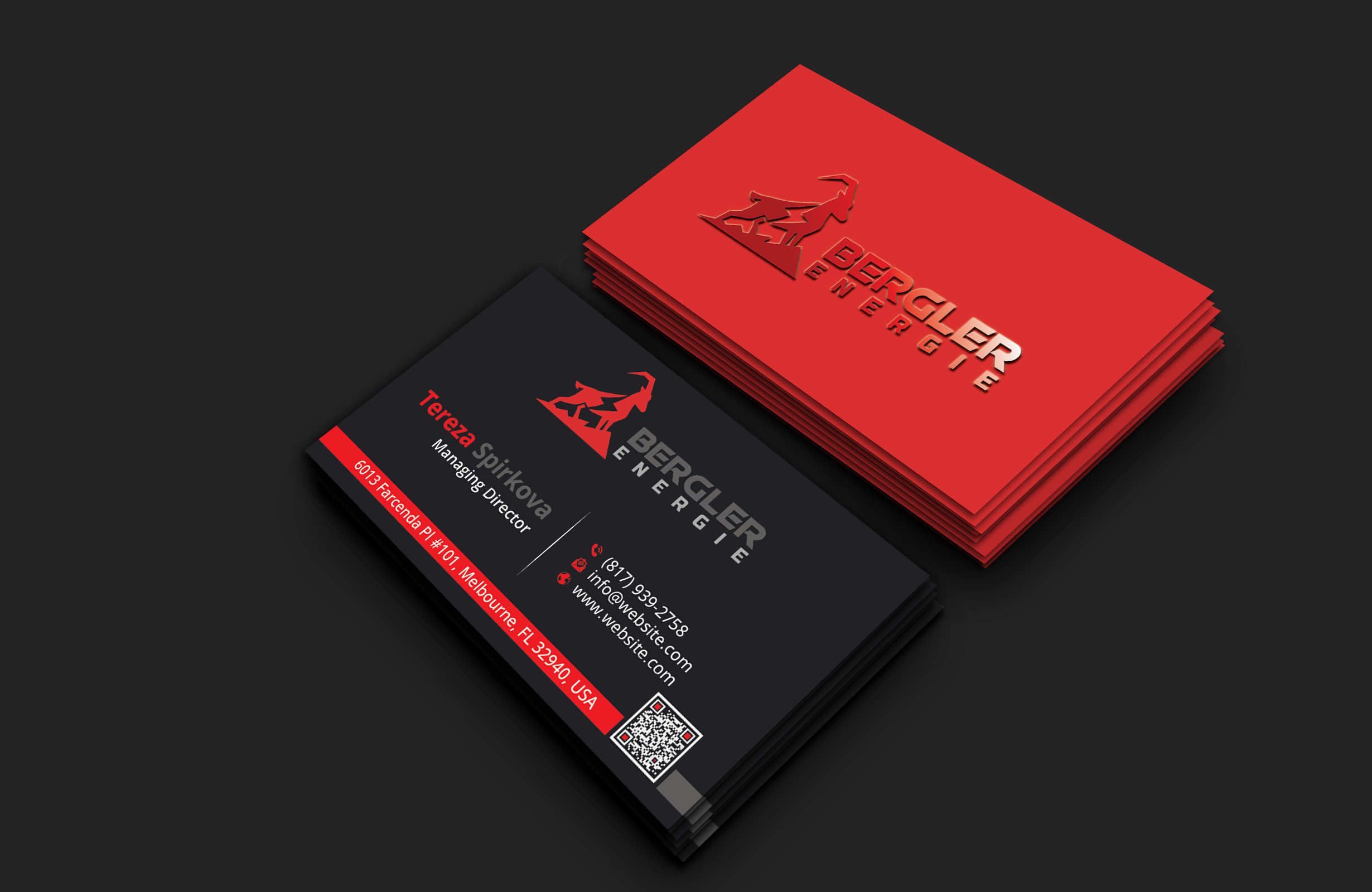 Visitenkarten-Design von DesignerShahadat für BerglerEnergie AG | Design #32519858