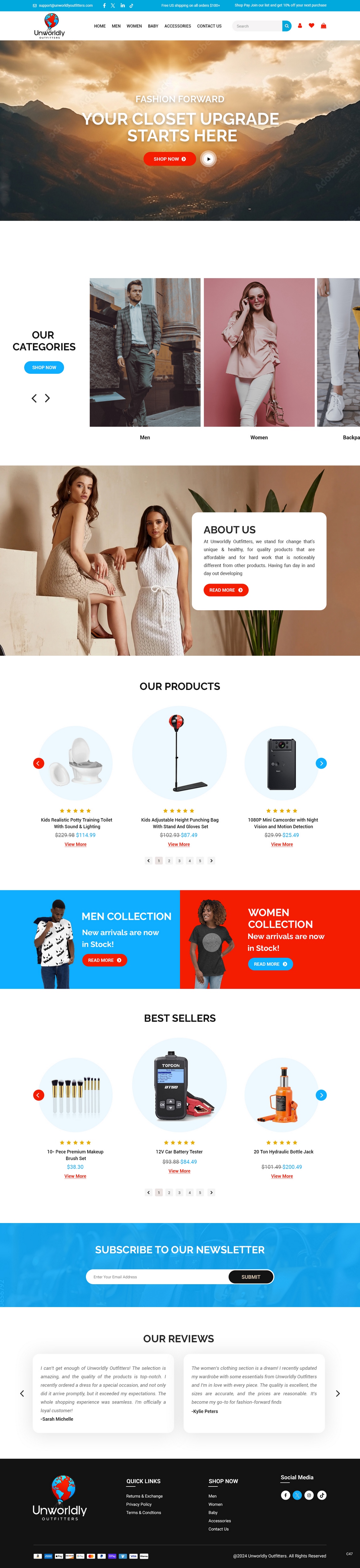 Web Design by pb for Unworldly Outfitters | Design #32540461