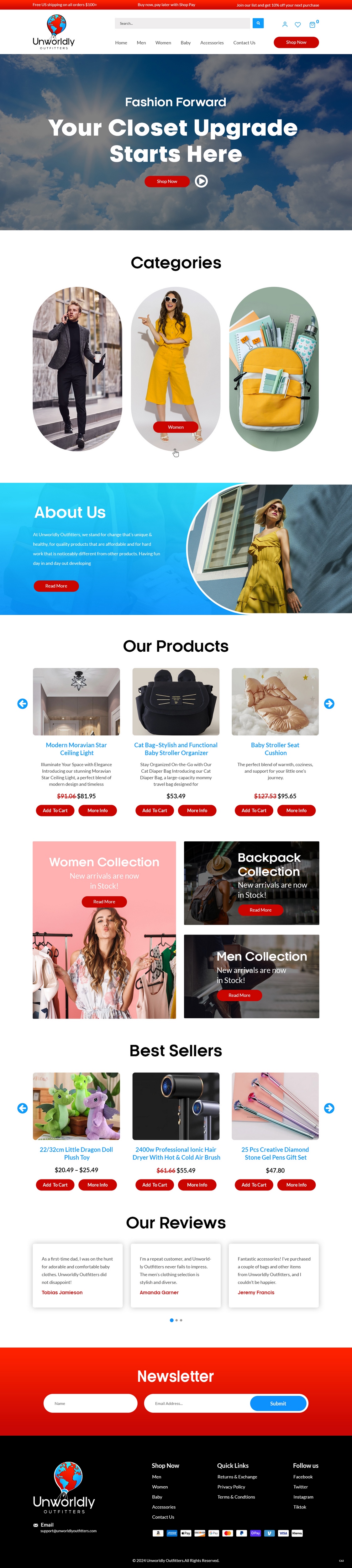 Web Design by pb for Unworldly Outfitters | Design #32540465