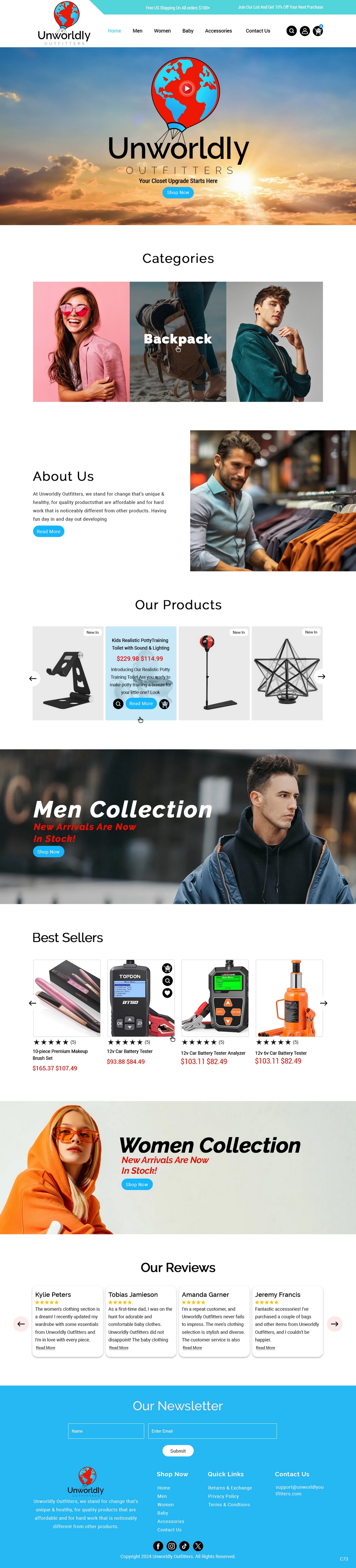 Web Design by pb for Unworldly Outfitters | Design #32540468