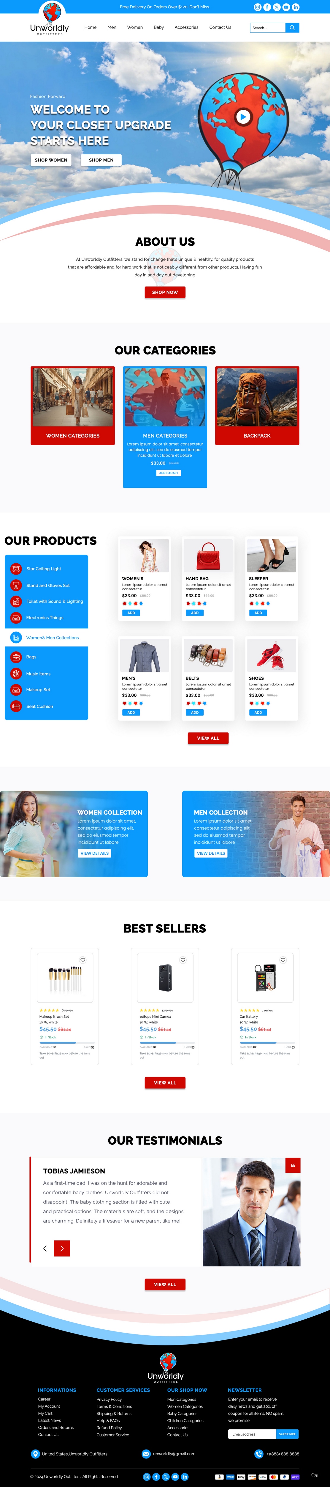 Web Design by pb for Unworldly Outfitters | Design #32540470
