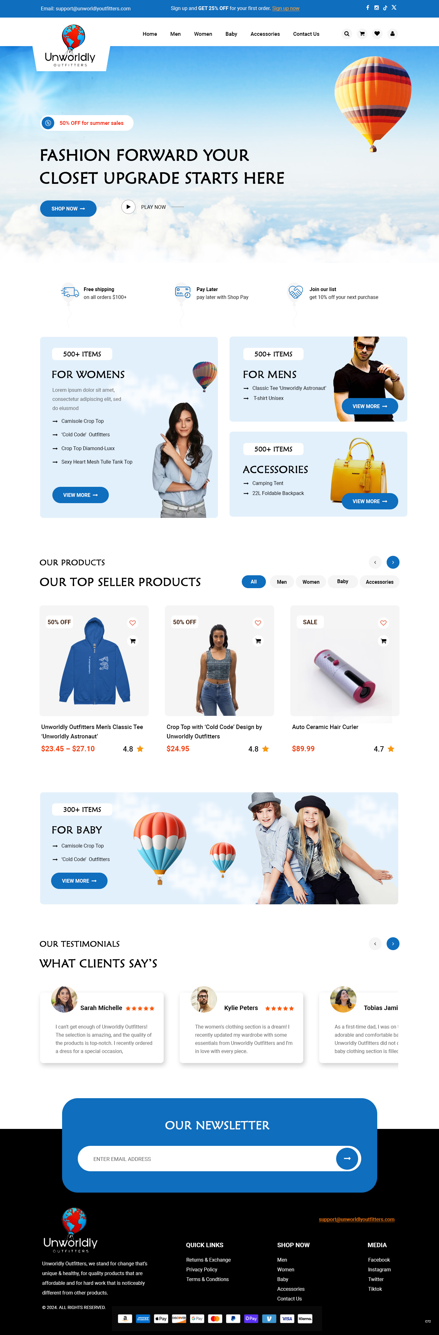 Web Design by pb for Unworldly Outfitters | Design #32540472