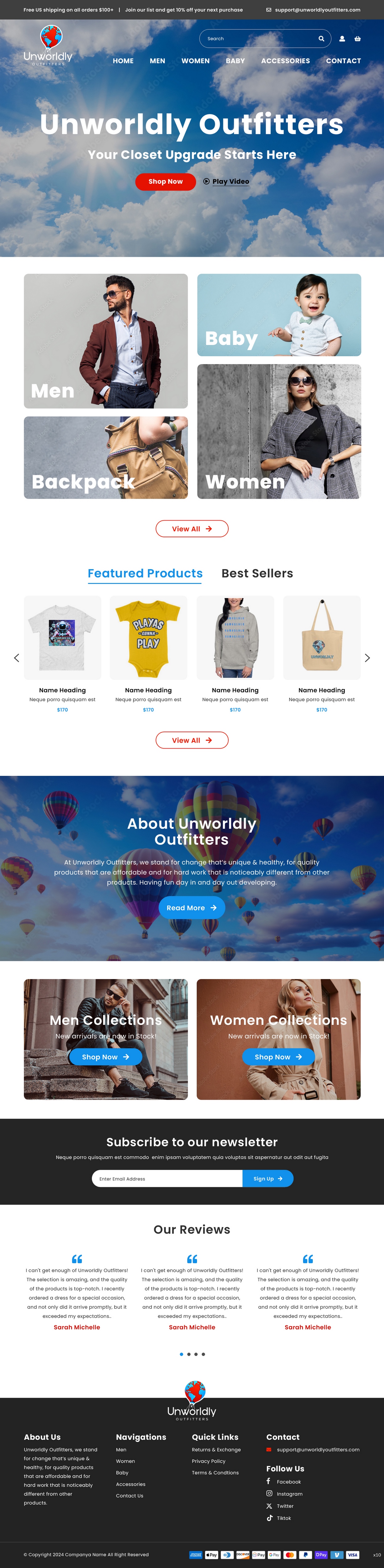 Web Design by pb for Unworldly Outfitters | Design #32540473