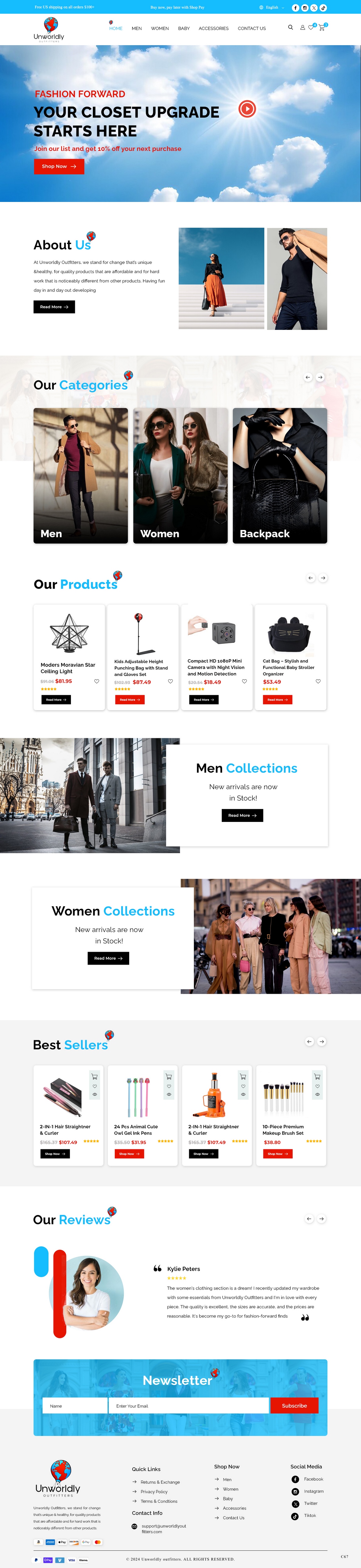Web Design by pb for Unworldly Outfitters | Design #32540474