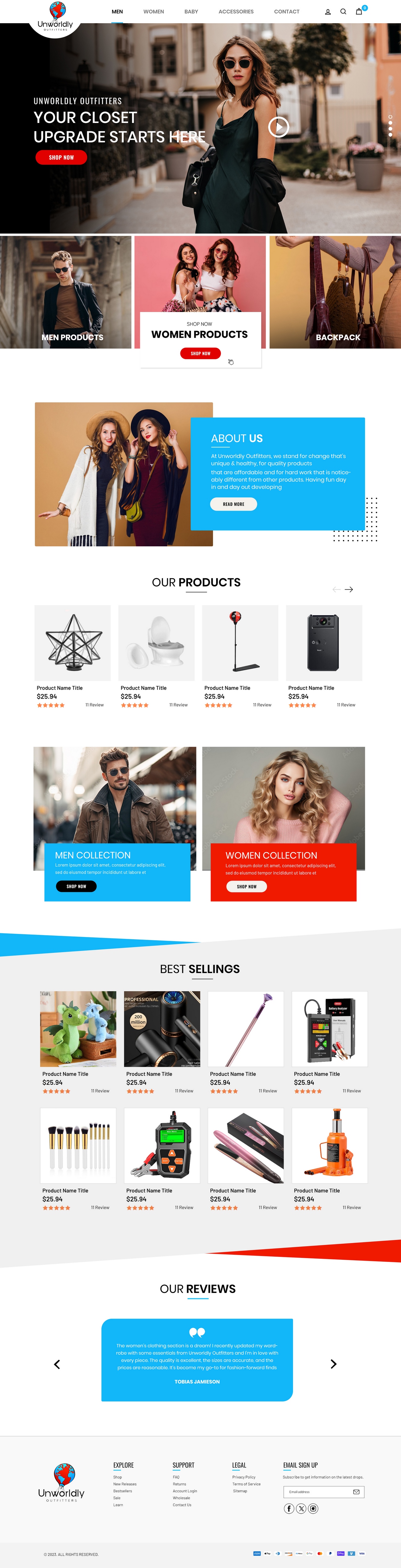 Web Design by pb for Unworldly Outfitters | Design #32540477