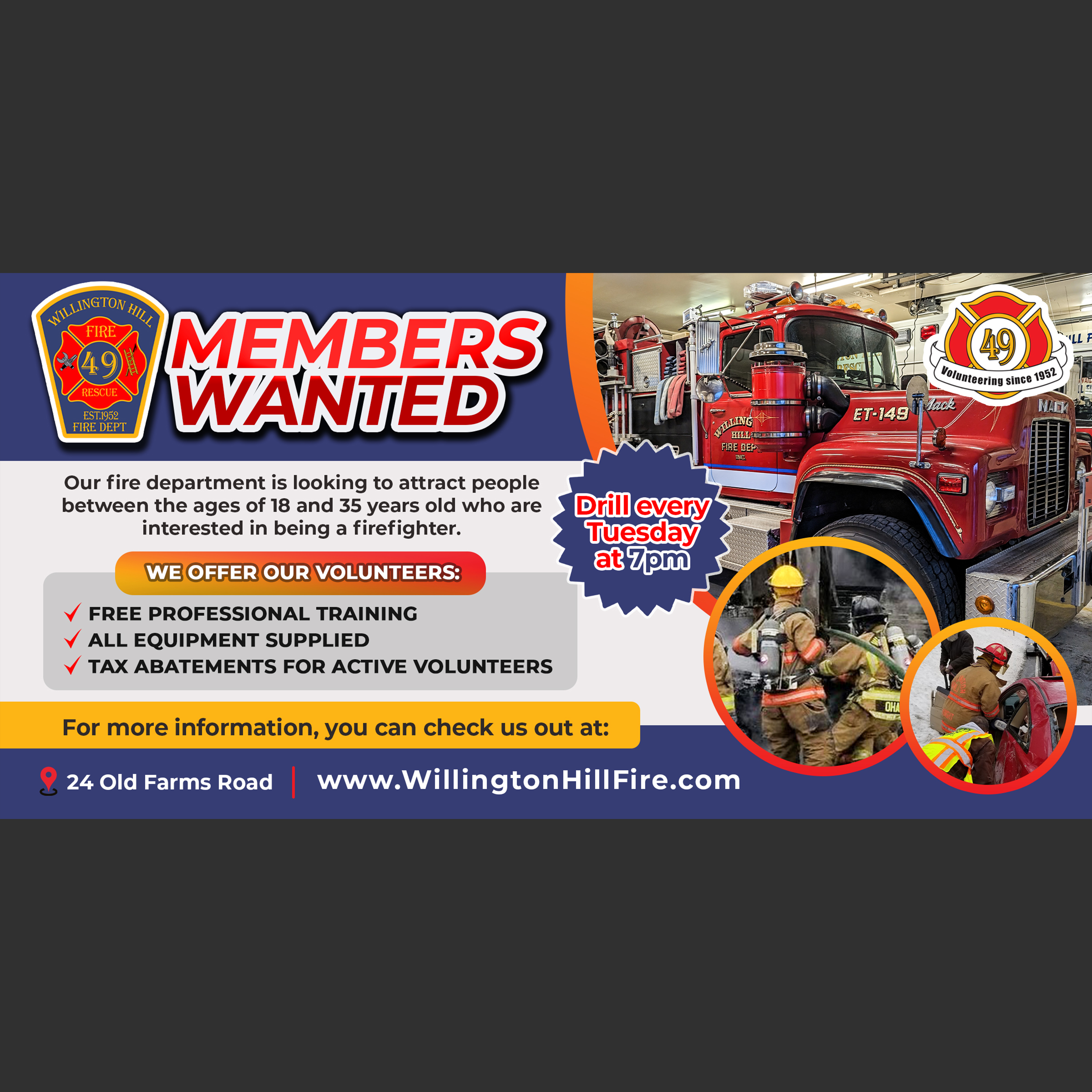 Graphic Design by Anhar for WILLINGTON HILL FIRE DEPARTMENT | Design #32543809