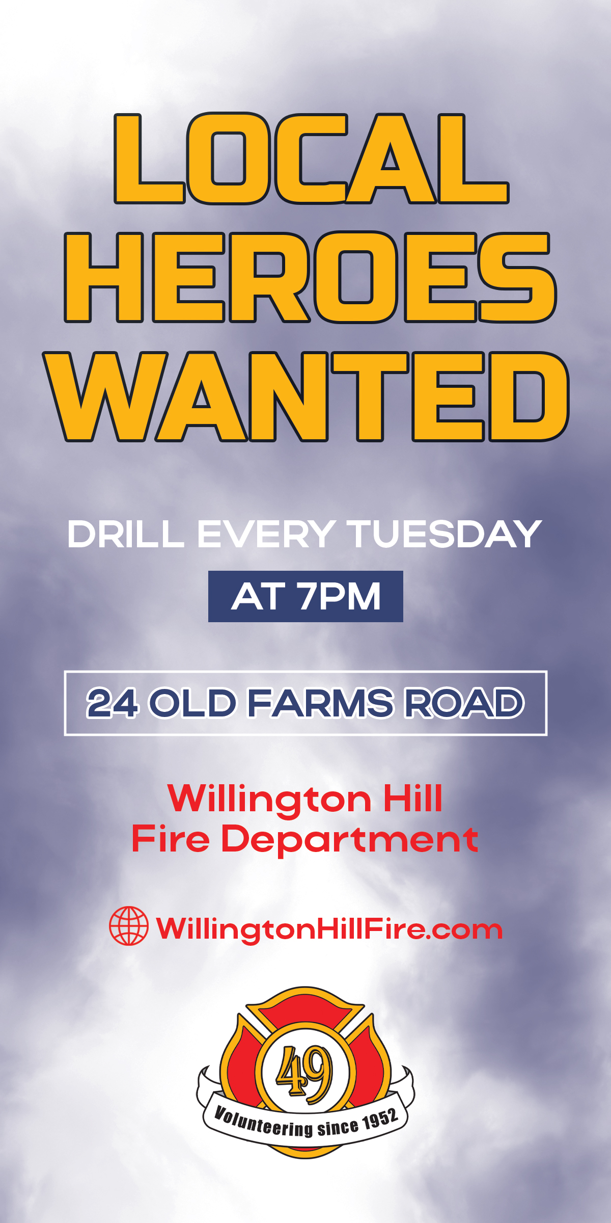 Graphic Design by Elsa Designs for WILLINGTON HILL FIRE DEPARTMENT | Design #32546233