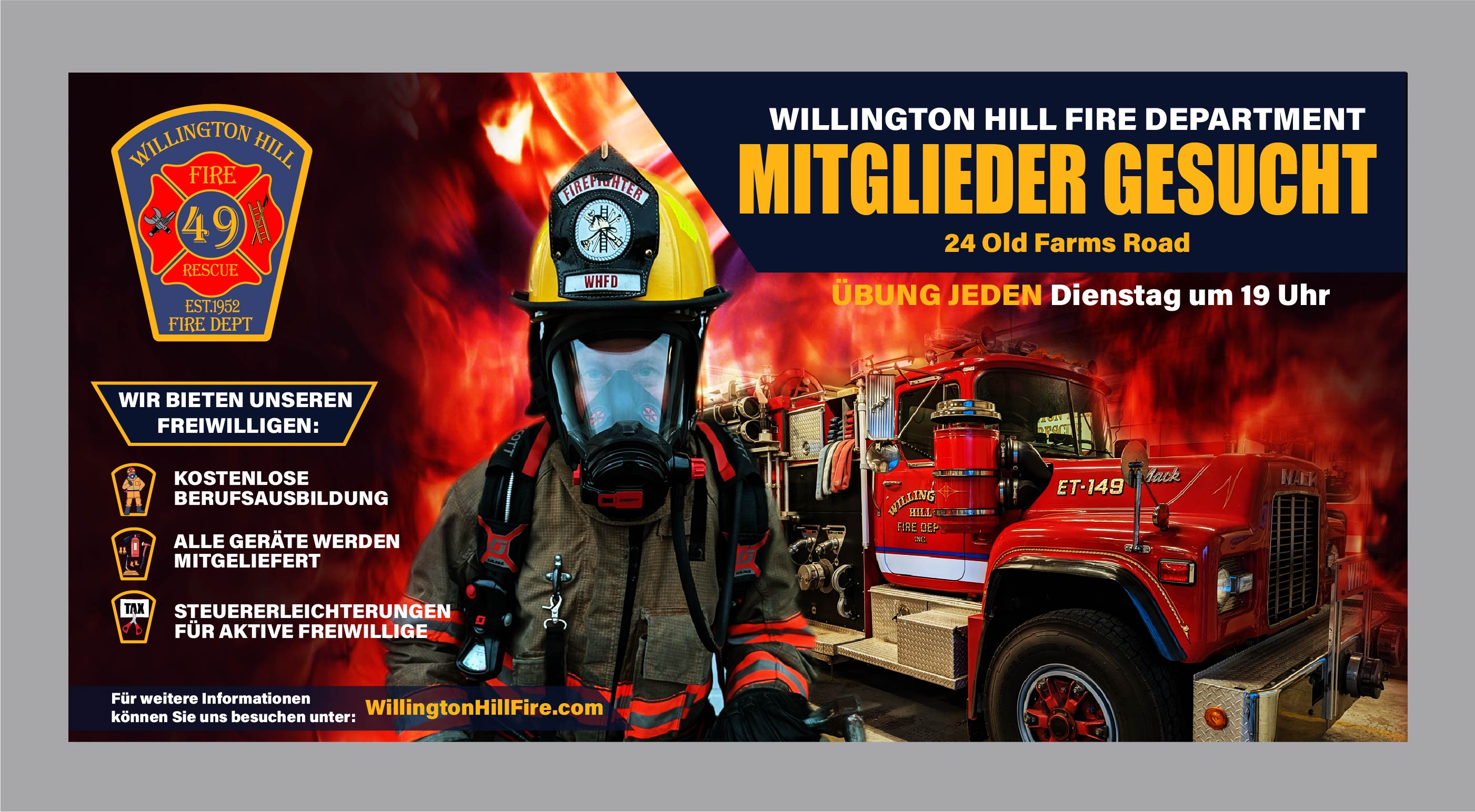 Graphic Design by Fine Graphics House for WILLINGTON HILL FIRE DEPARTMENT | Design #32545136