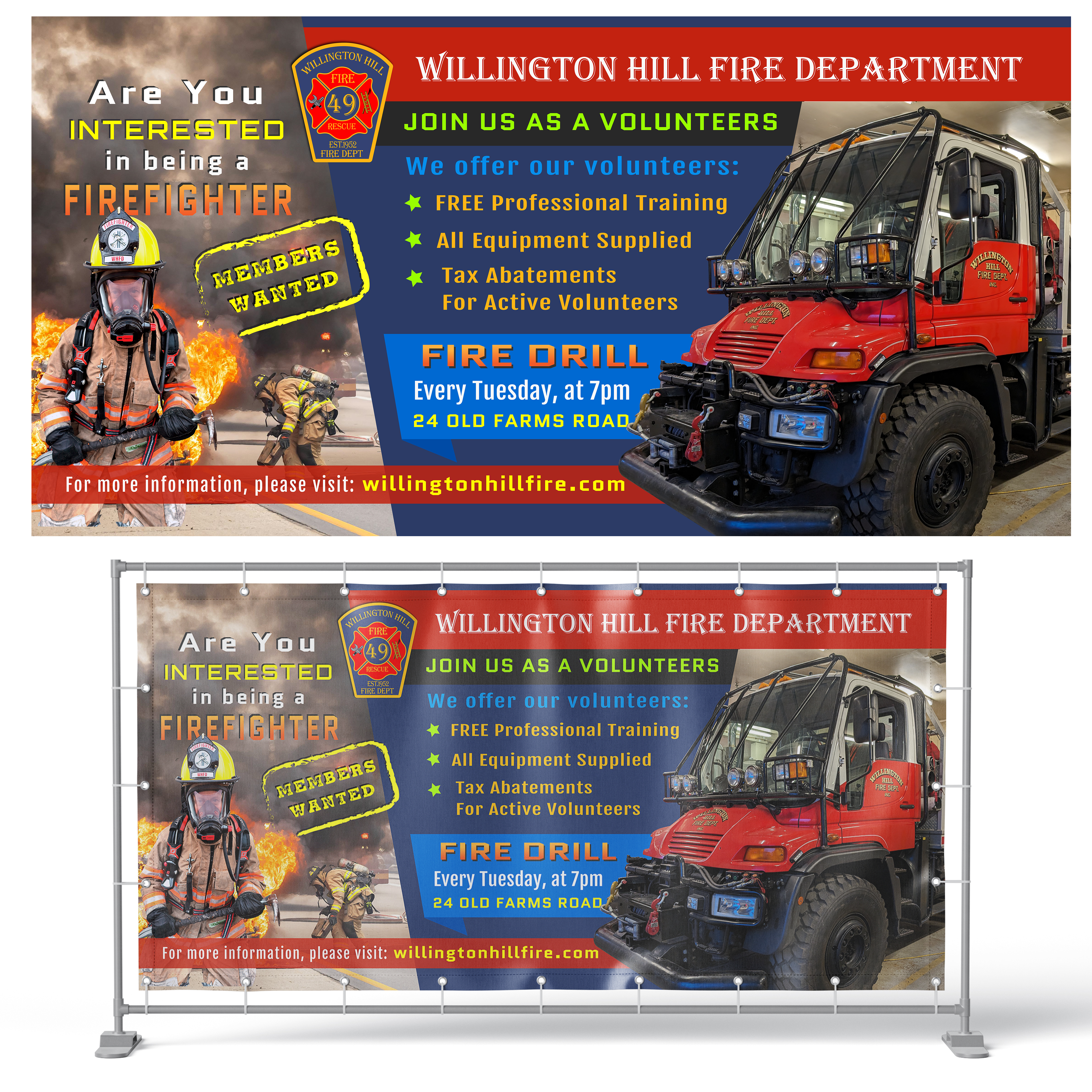 Graphic Design by Sweet Bird for WILLINGTON HILL FIRE DEPARTMENT | Design #32584014