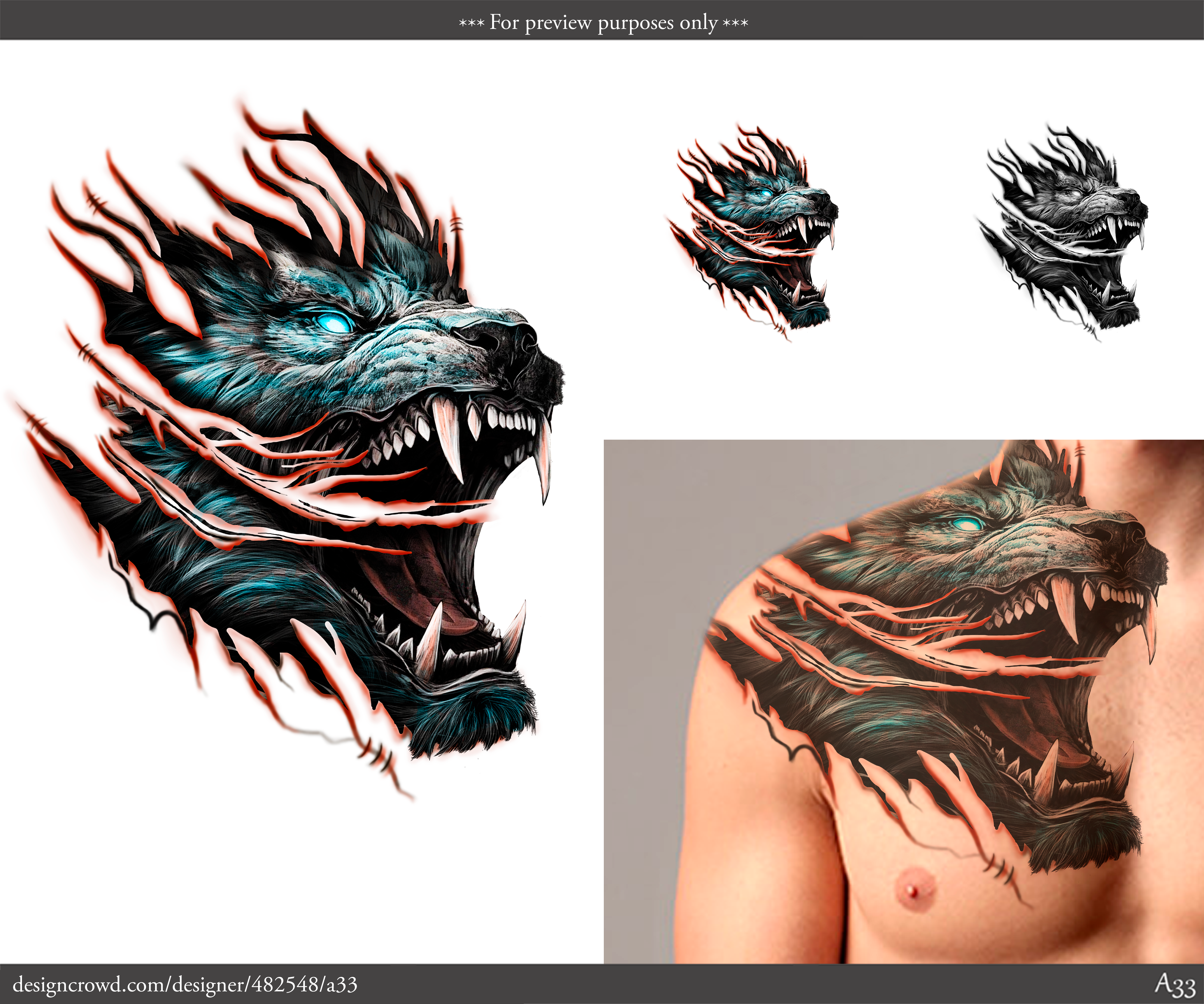 Diseño de Tatuaje por A33 para este proyecto | Diseño: #32542867