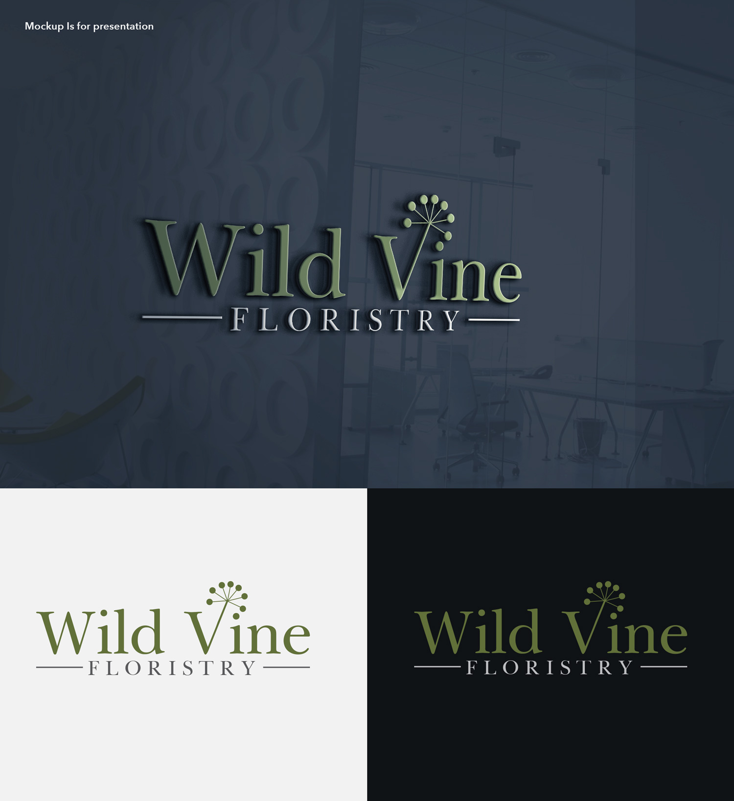 Logo Design by M Art & Design for Wild Vine Floristry | Design #32551927