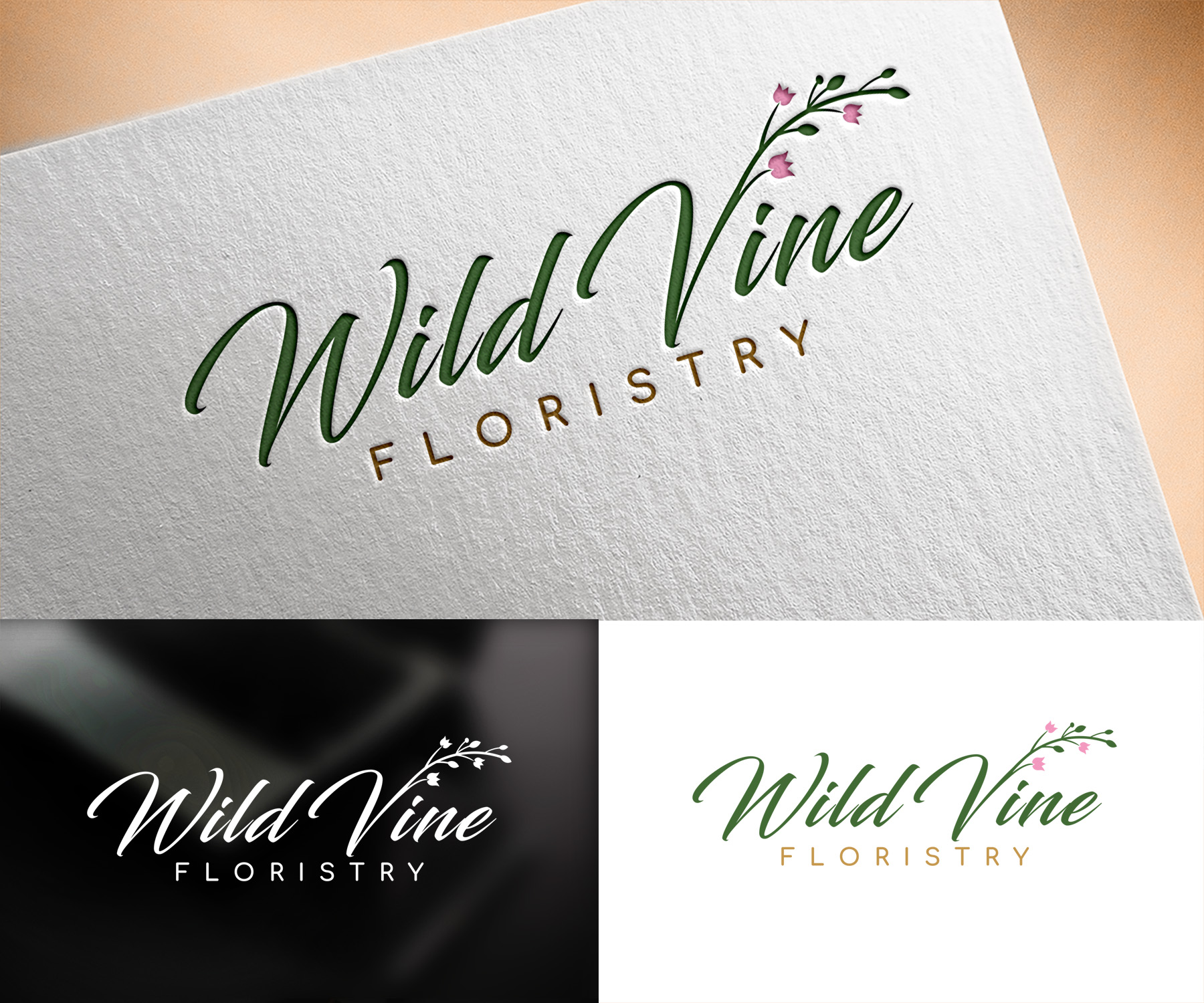 Logo Design by Vishak vasu for Wild Vine Floristry | Design #32597166