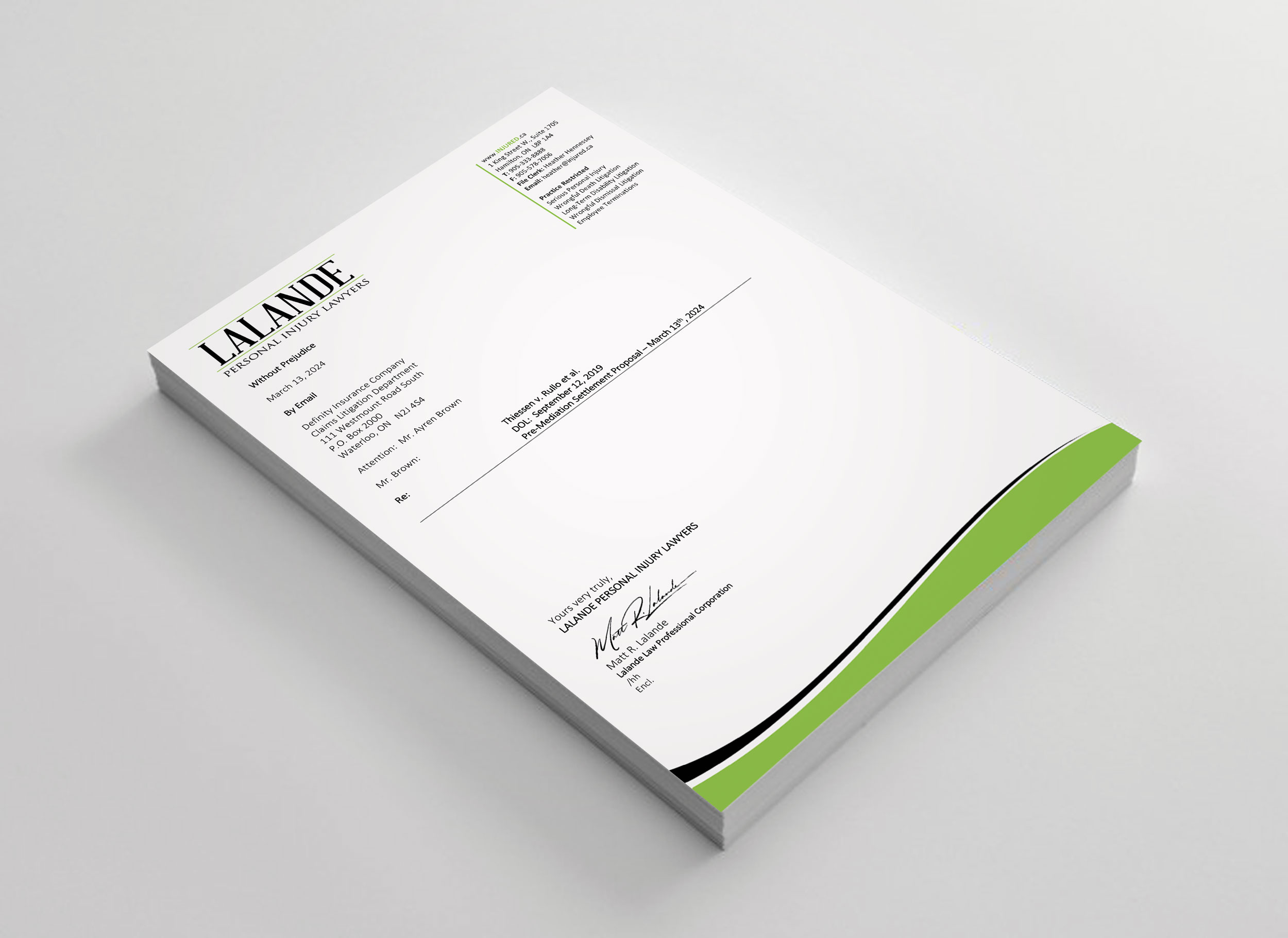 Stationery Design by sadikul islam for Injured.ca  | Design #32557987