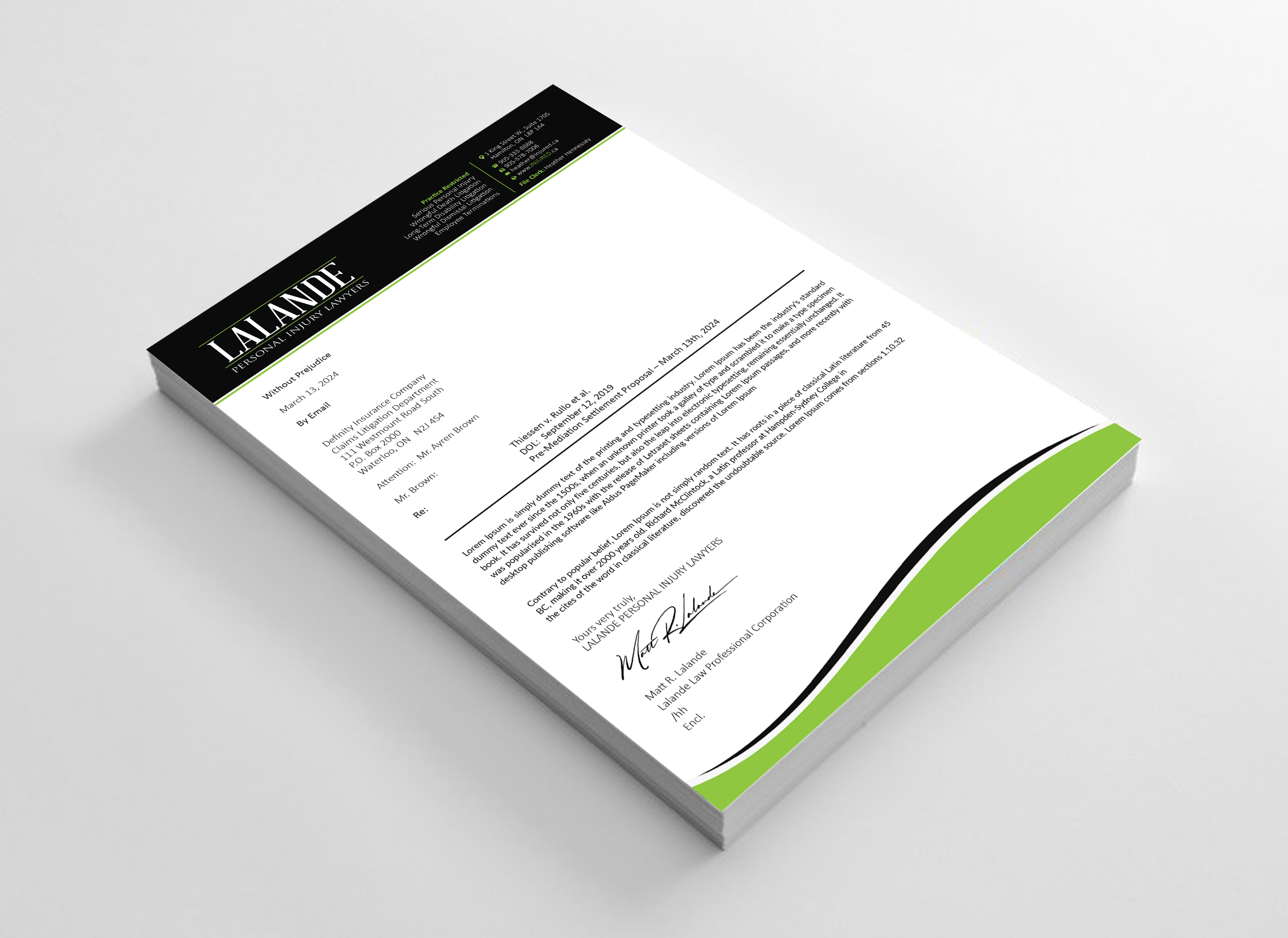 Stationery Design by Expert Bappy for Injured.ca  | Design #32580553