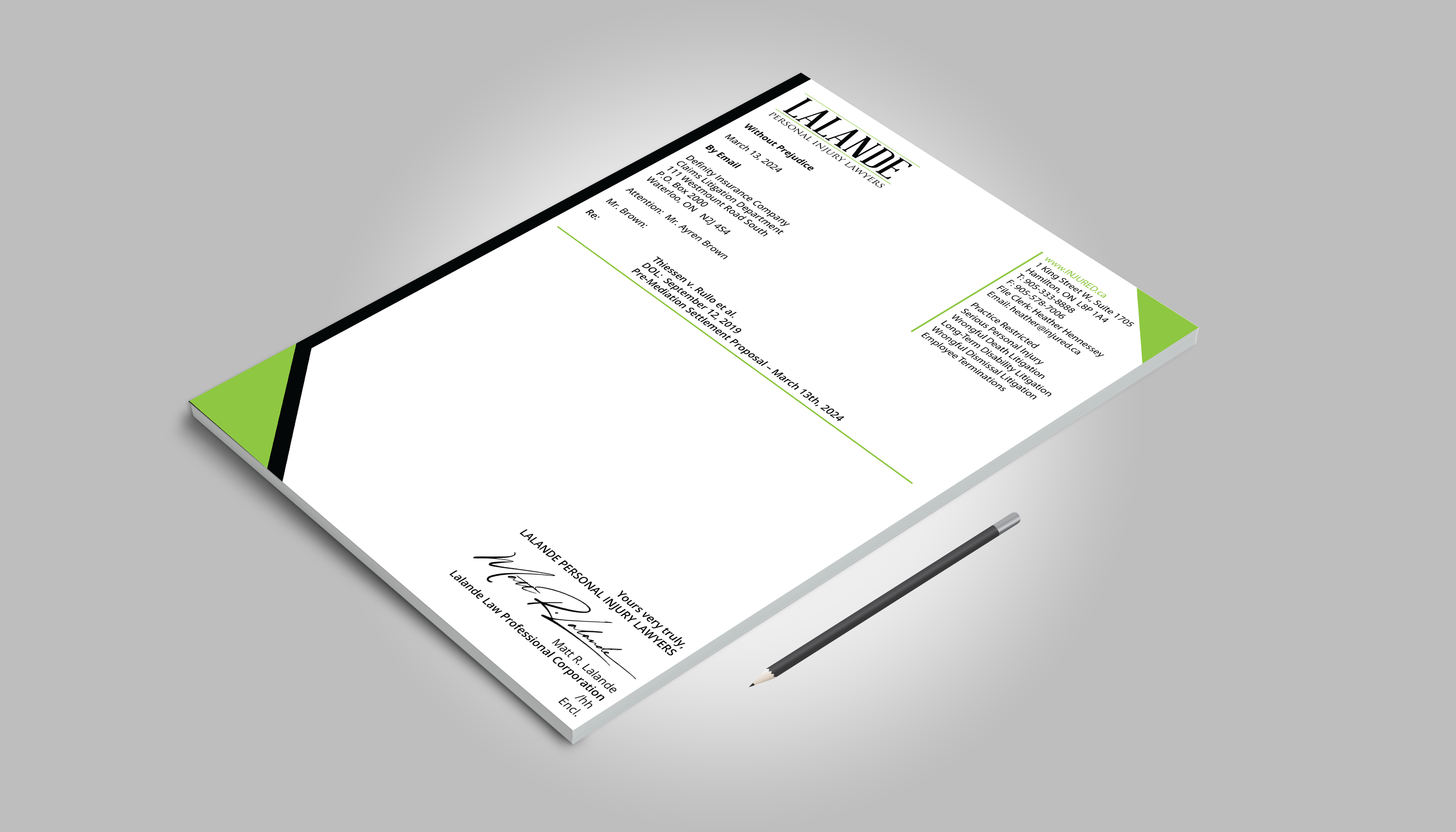 Stationery Design by DesignerShahadat for Injured.ca  | Design #32566581