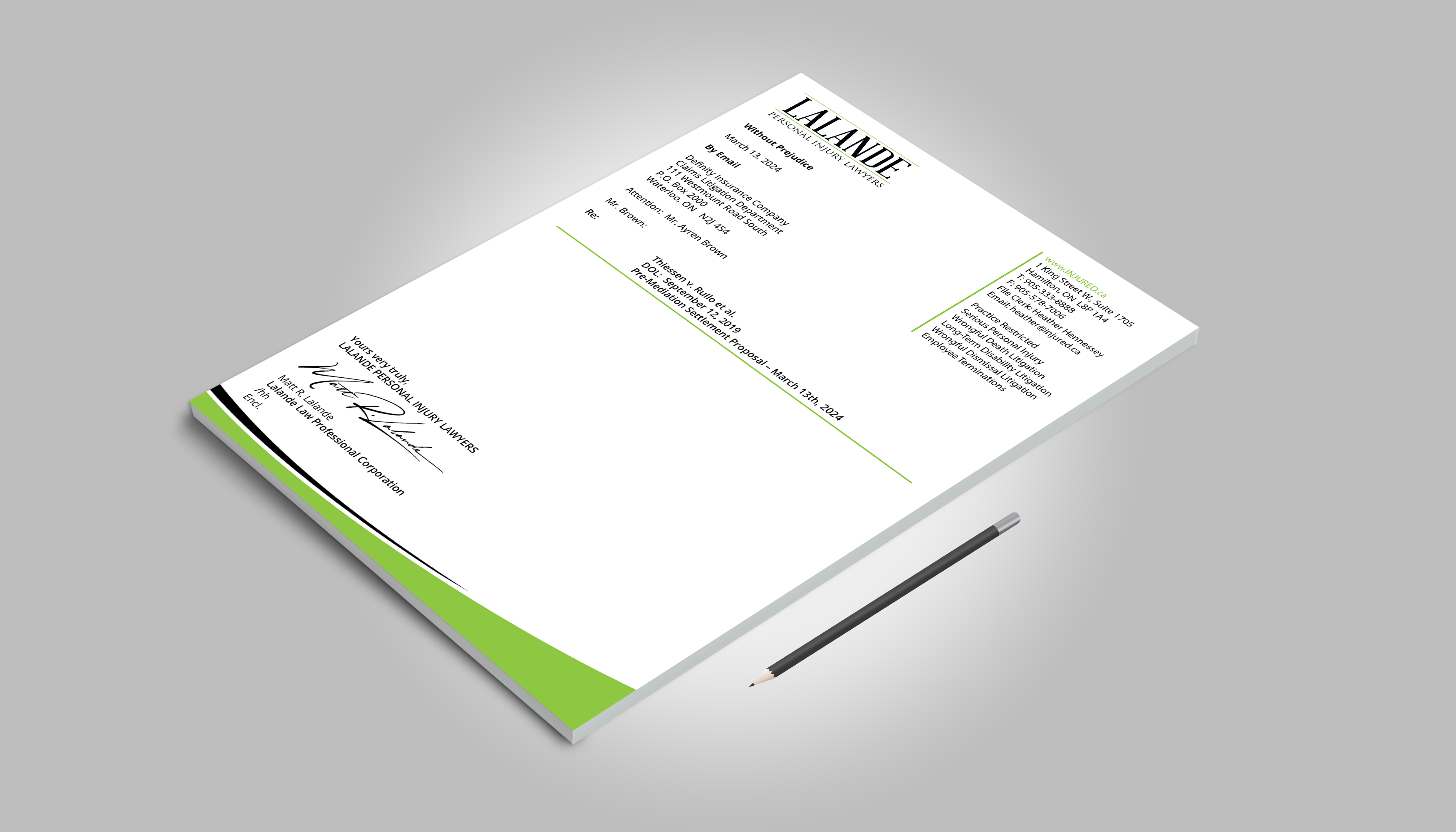 Stationery Design by DesignerShahadat for Injured.ca  | Design #32566582